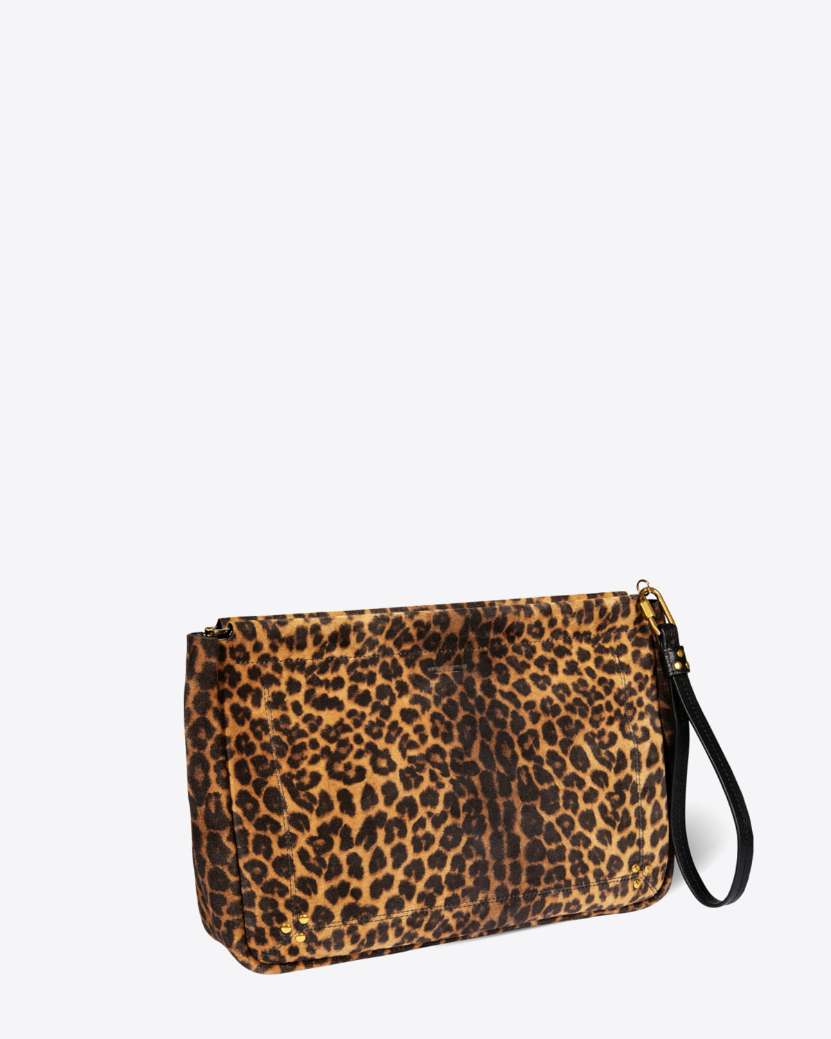 Jérôme Dreyfuss Accessoires Collection Clic Clac XL Soft Split Suede Léopard Chamois  