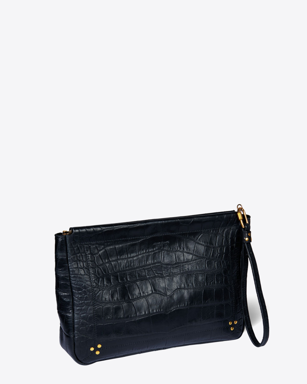 Jérôme Dreyfuss Accessoires Collection Clic Clac XL Soft Vachette Croco Noir  