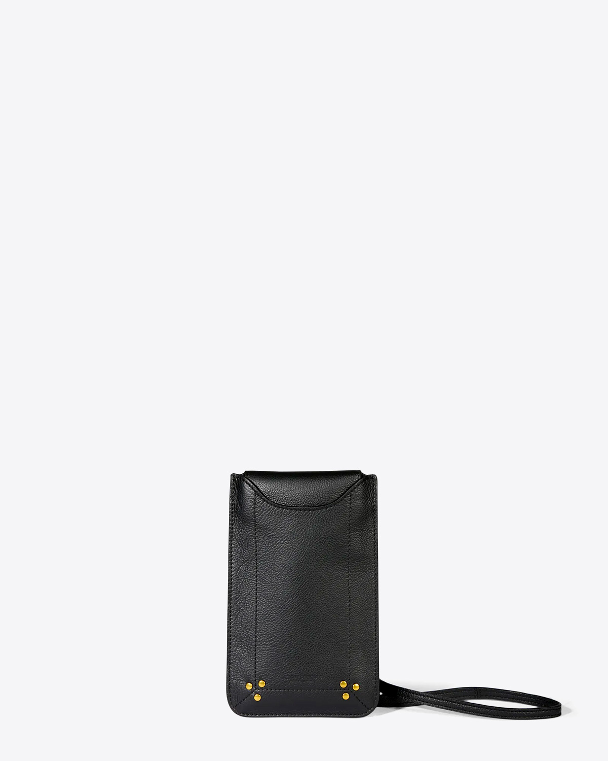 Jérôme Dreyfuss Etui Mobile  – Cuir Veau Noir Brass
