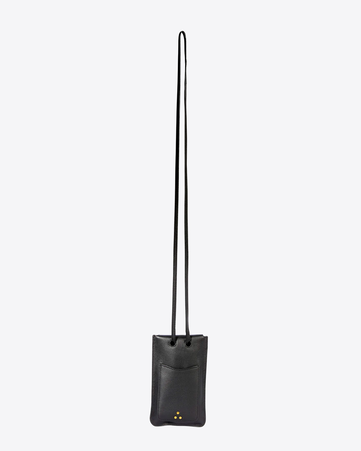 Jérôme Dreyfuss Etui Mobile  – Cuir Veau Noir Brass