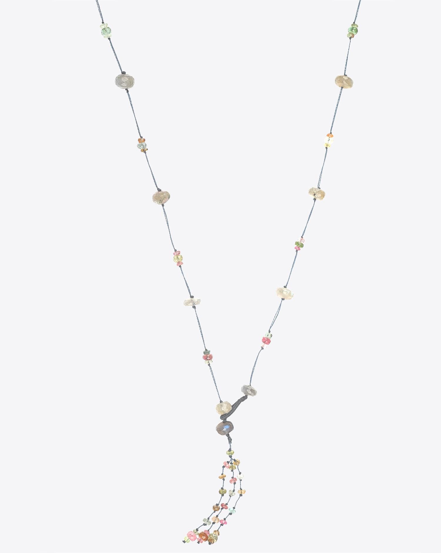 Sharing Sautoir Pampille Holy Labradorite Tourmaline - Cordon Bleu 