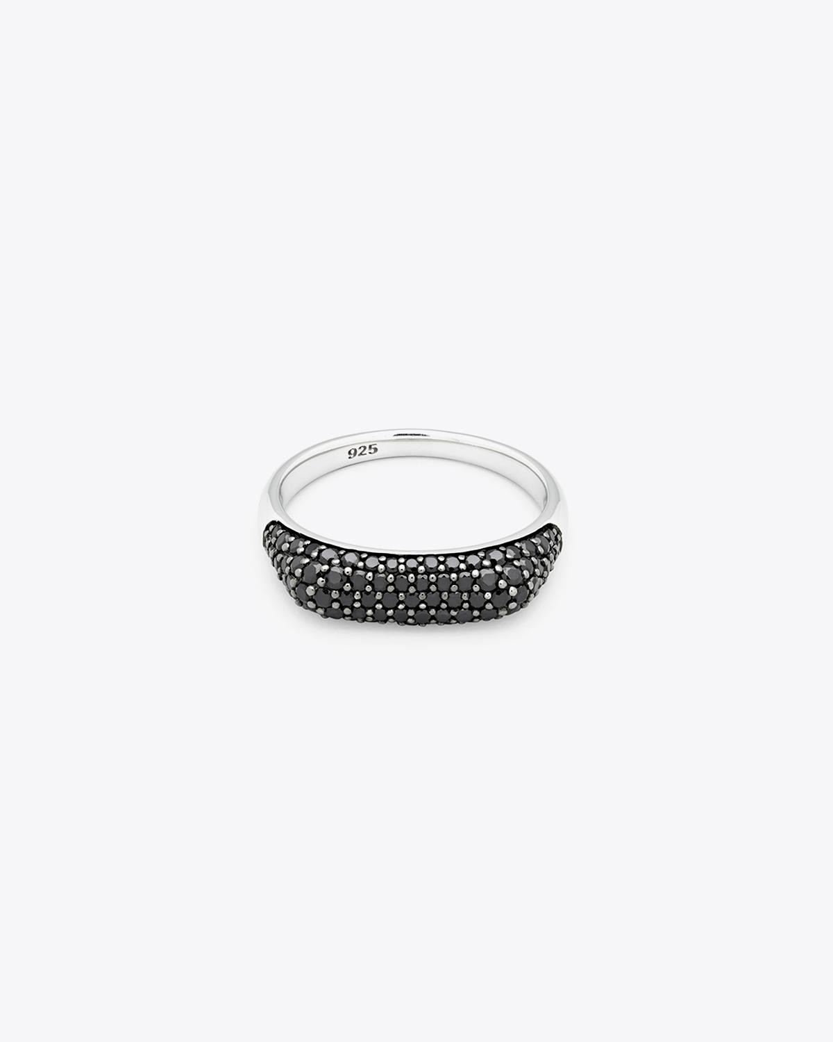 Tom Wood Knut Ring Black Spinel - Silver