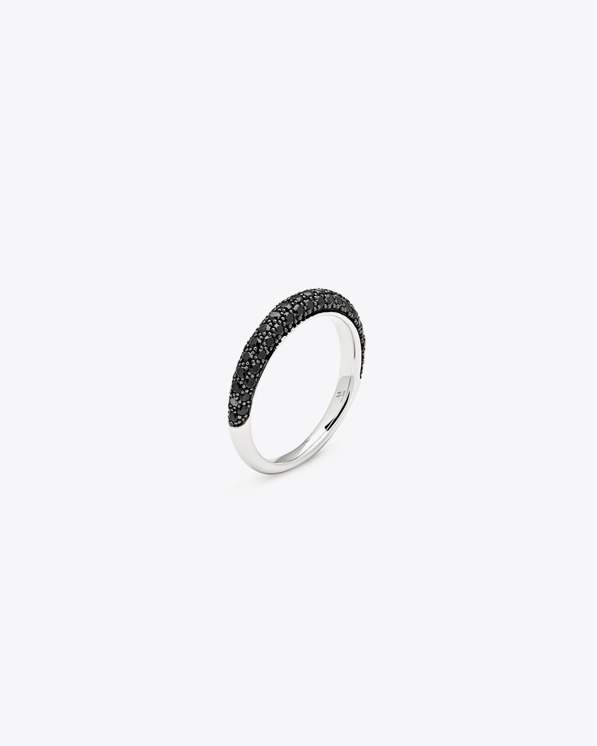 Tom Wood Liz Band Slim Black Spinel - Silver
