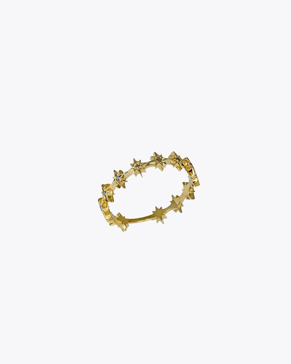 Feidt Bague Multi Soleils – Or Jaune 9K et Saphirs Gris