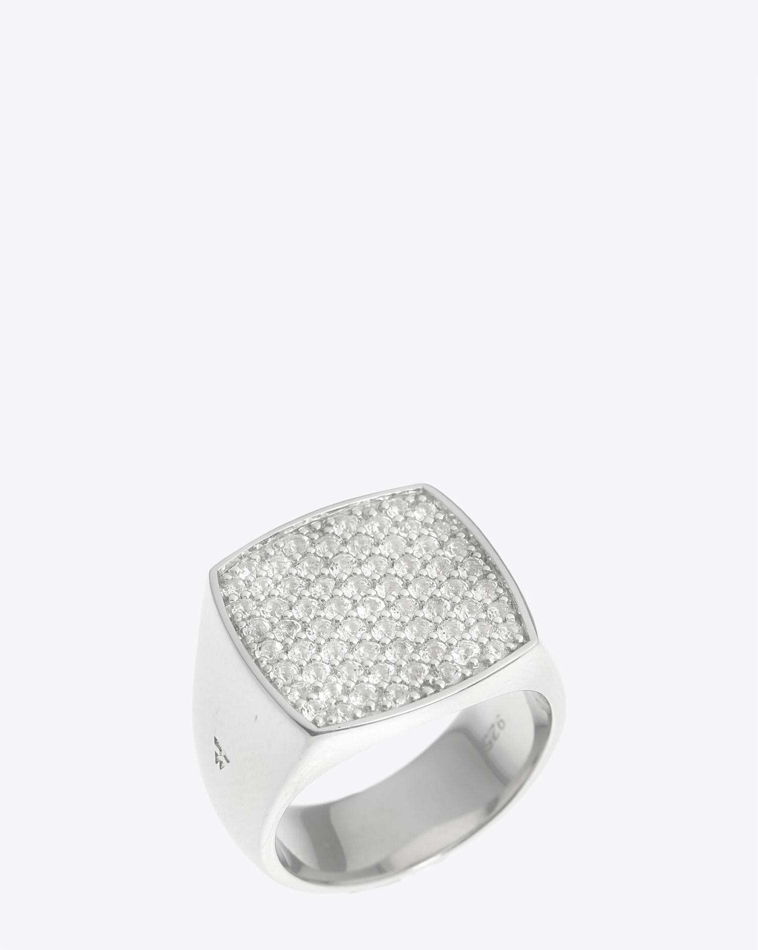 Tom Wood Pinkie Cushion White Topaz Ring