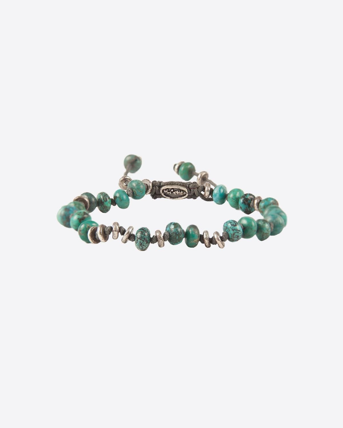 M.Cohen Bracelet Multi Tours Mini Perles Turquoise et Argent