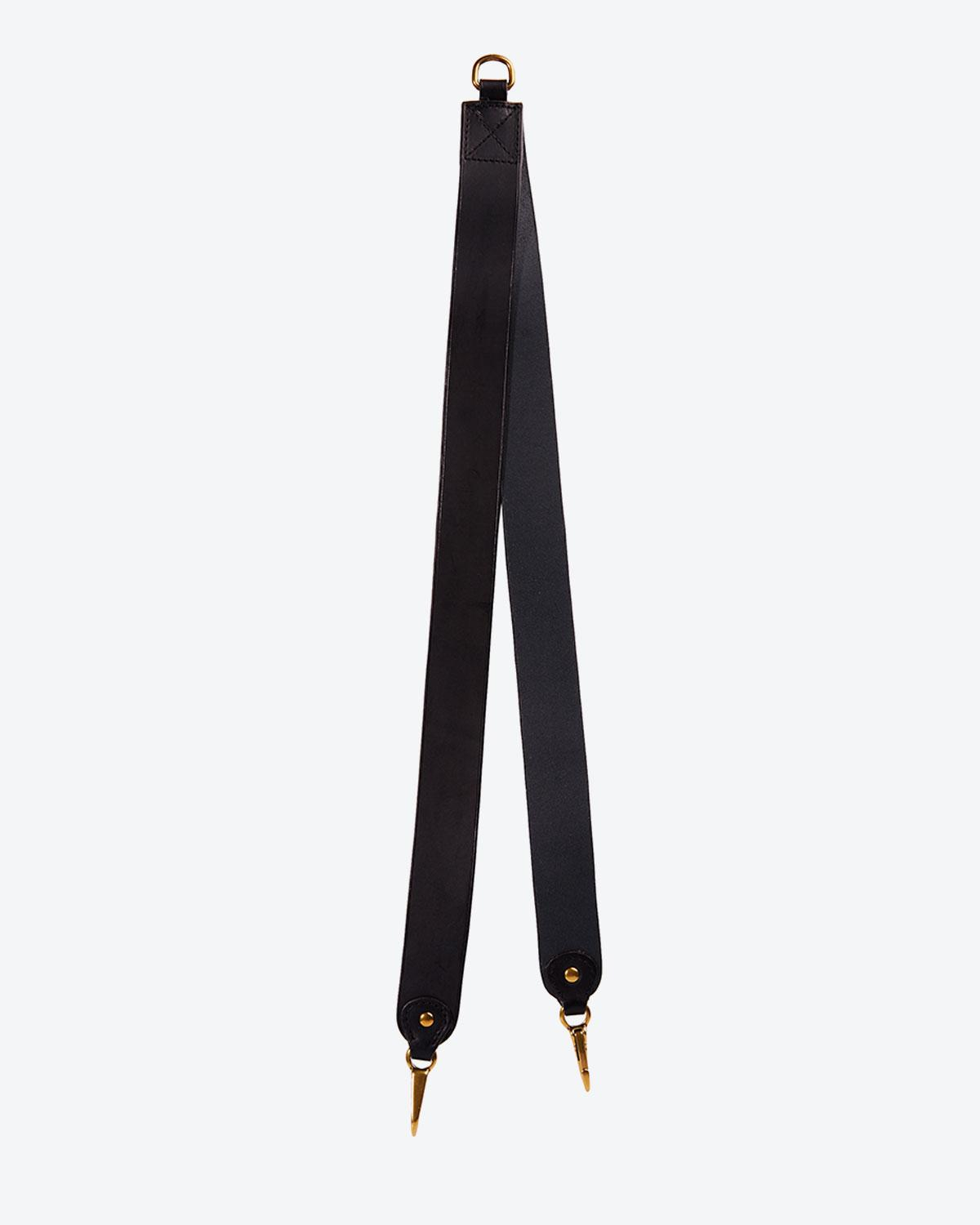 Jérôme Dreyfuss Bandoulière Simple – Cuir Vachette Noir Brass