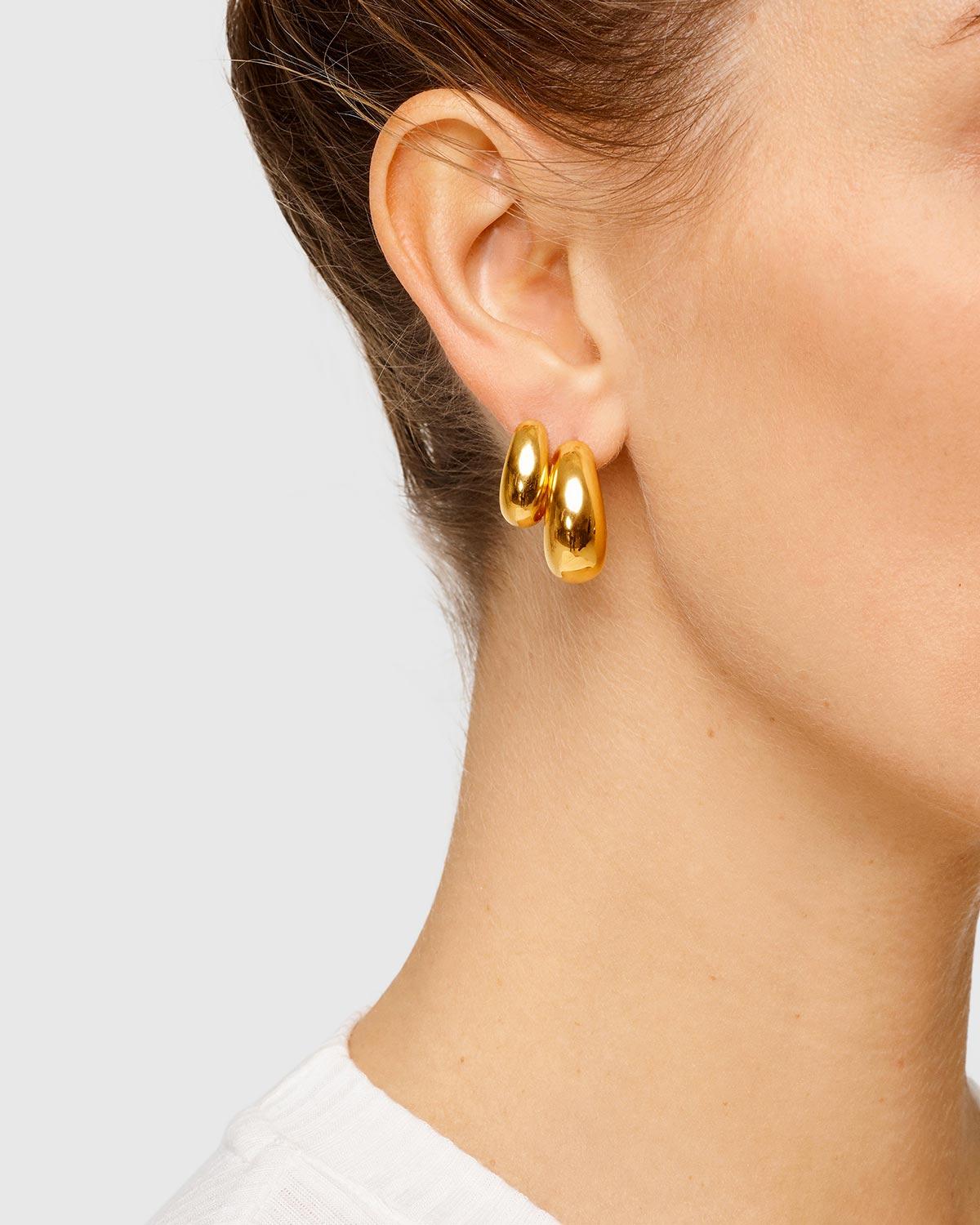 Tom Wood Ice Hoops Small - Gold   
