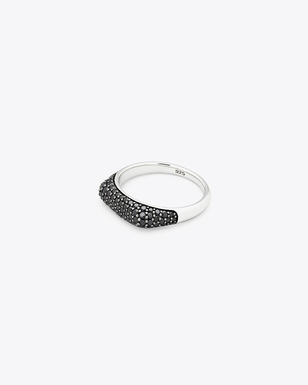 Tom Wood Knut Ring Black Spinel - Silver
