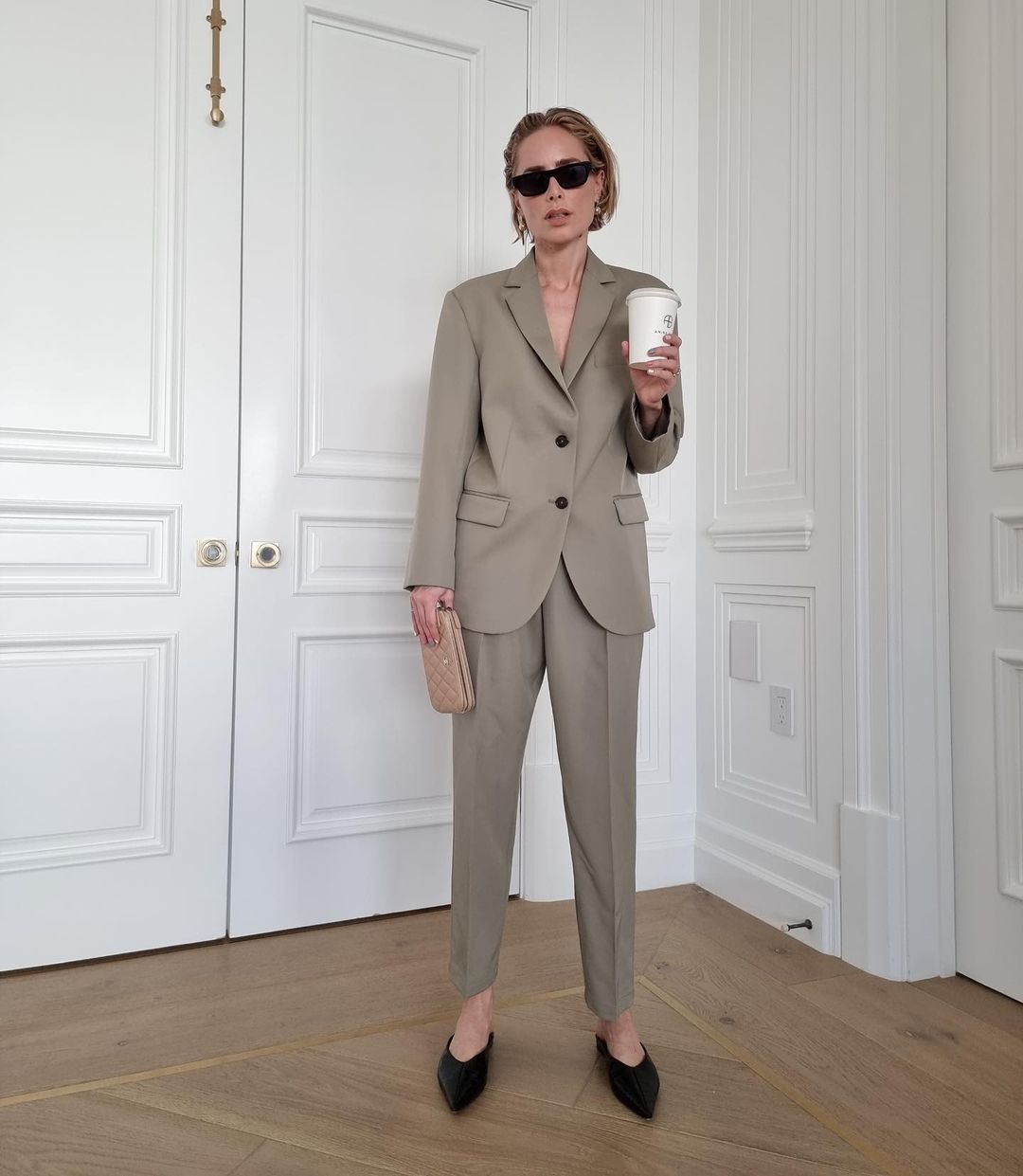 Anine Bing Blazer Quinn – Green Khaki