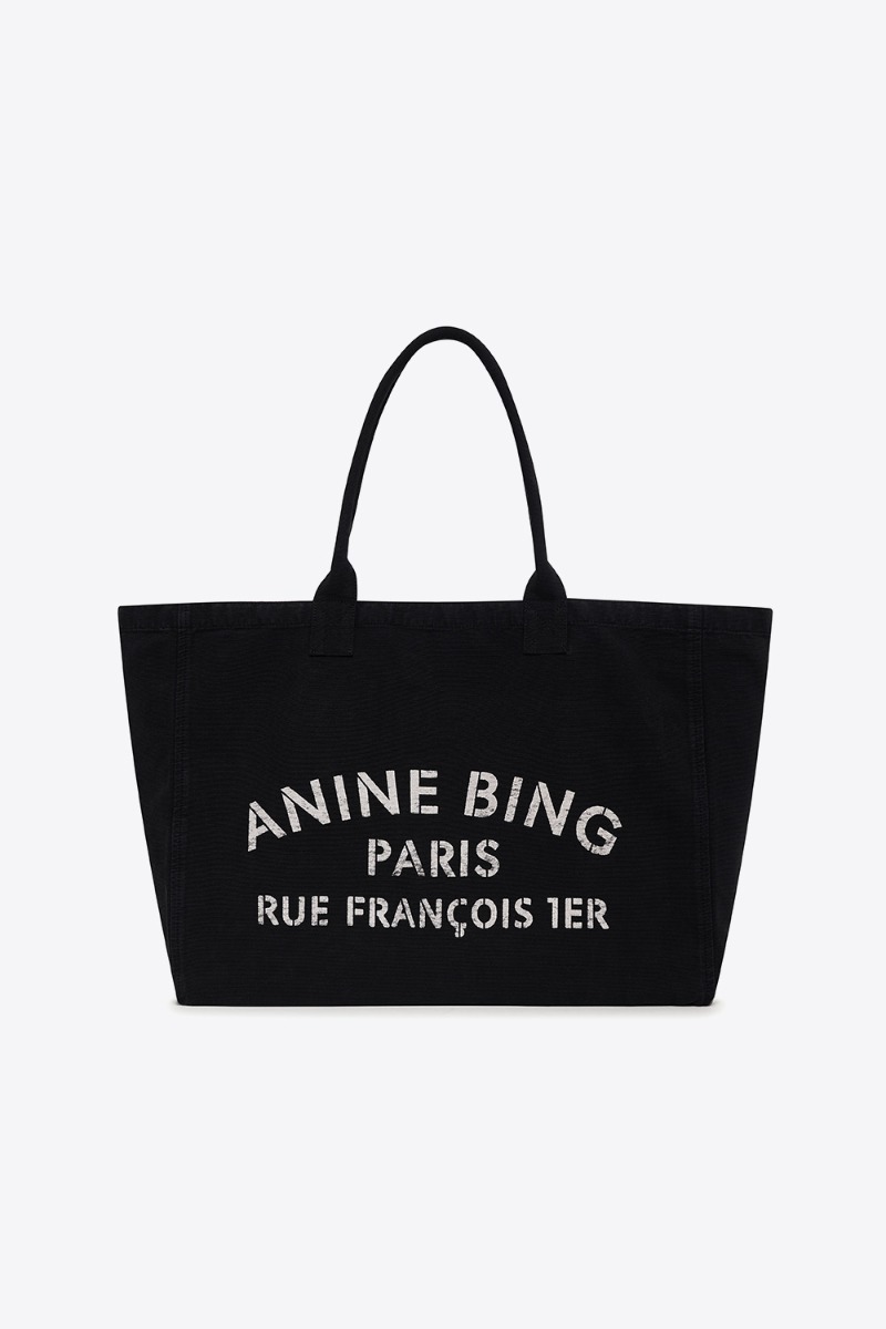 Anine Bing Cabas Leo En Toile – Noir