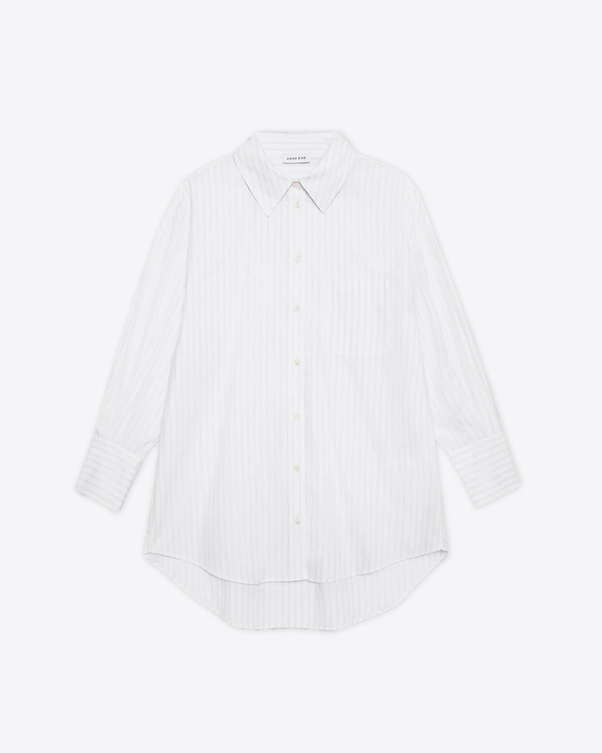 Anine Bing Chemise Mika – Blanc Rayé Noir