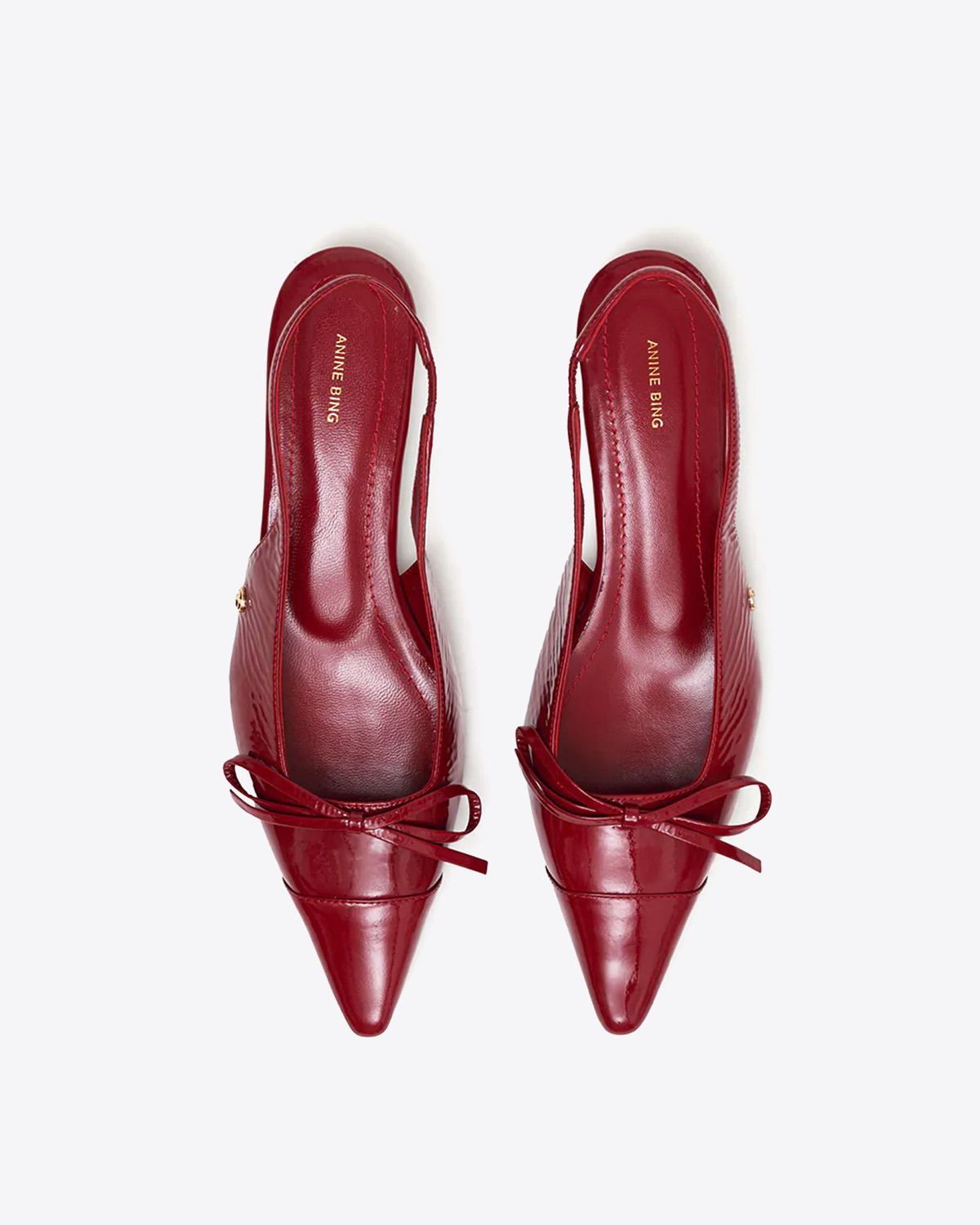 Anine Bing Ballerines Slingback Heels Zoey – Rouge