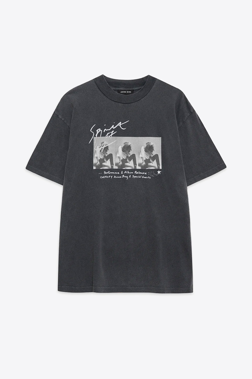 Anine Bing Tee-Shirt Ashton Concert &ndash; Noir D&eacute;lav&eacute;