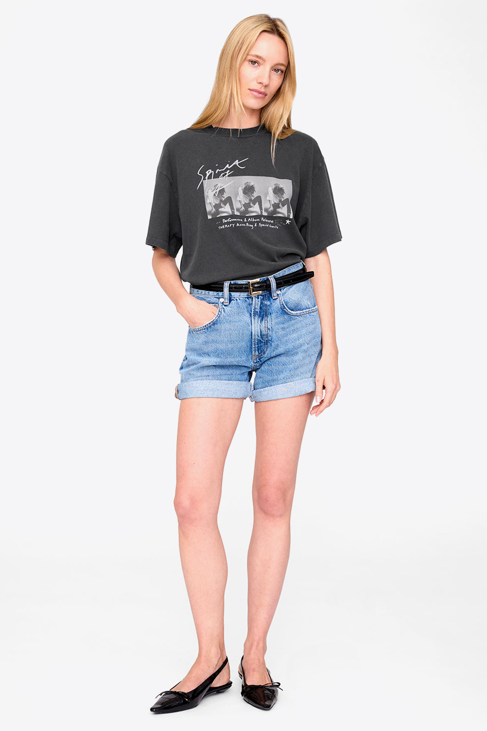 Anine Bing Tee-Shirt Ashton Concert &ndash; Noir D&eacute;lav&eacute;