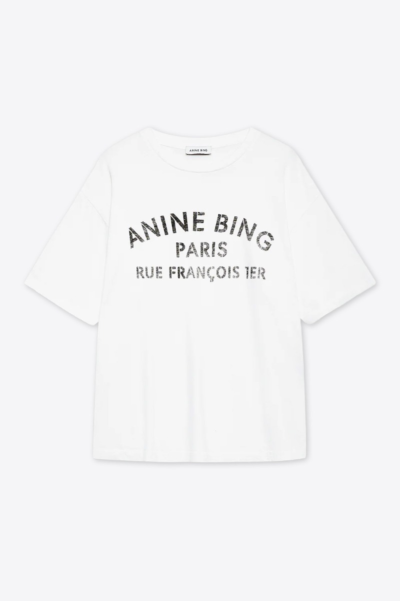 Anine Bing Tee-Shirt Cohen Paris Stencil – Ivoire