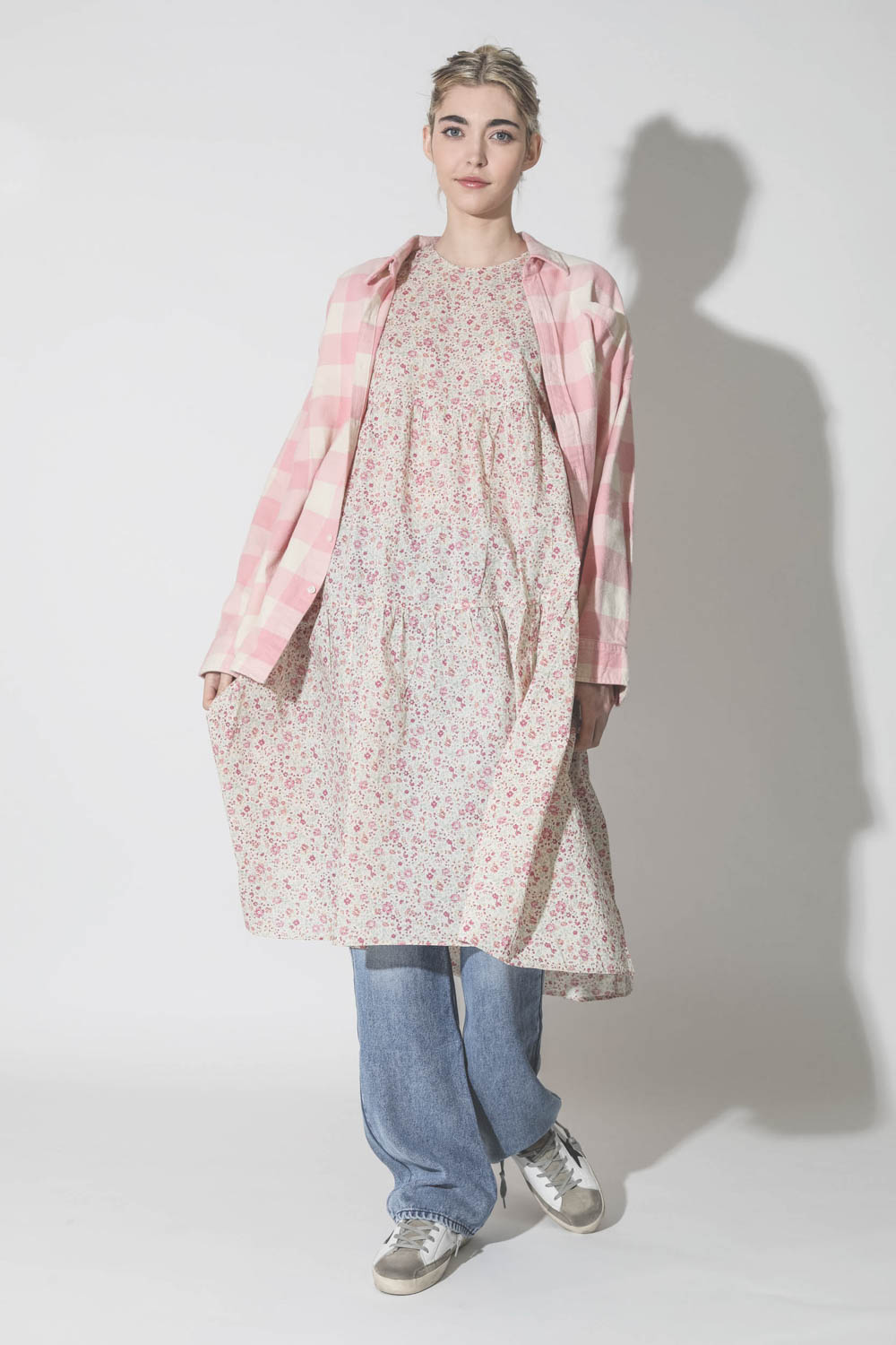 Denimist S/S Tiered Midi – Pink Floral