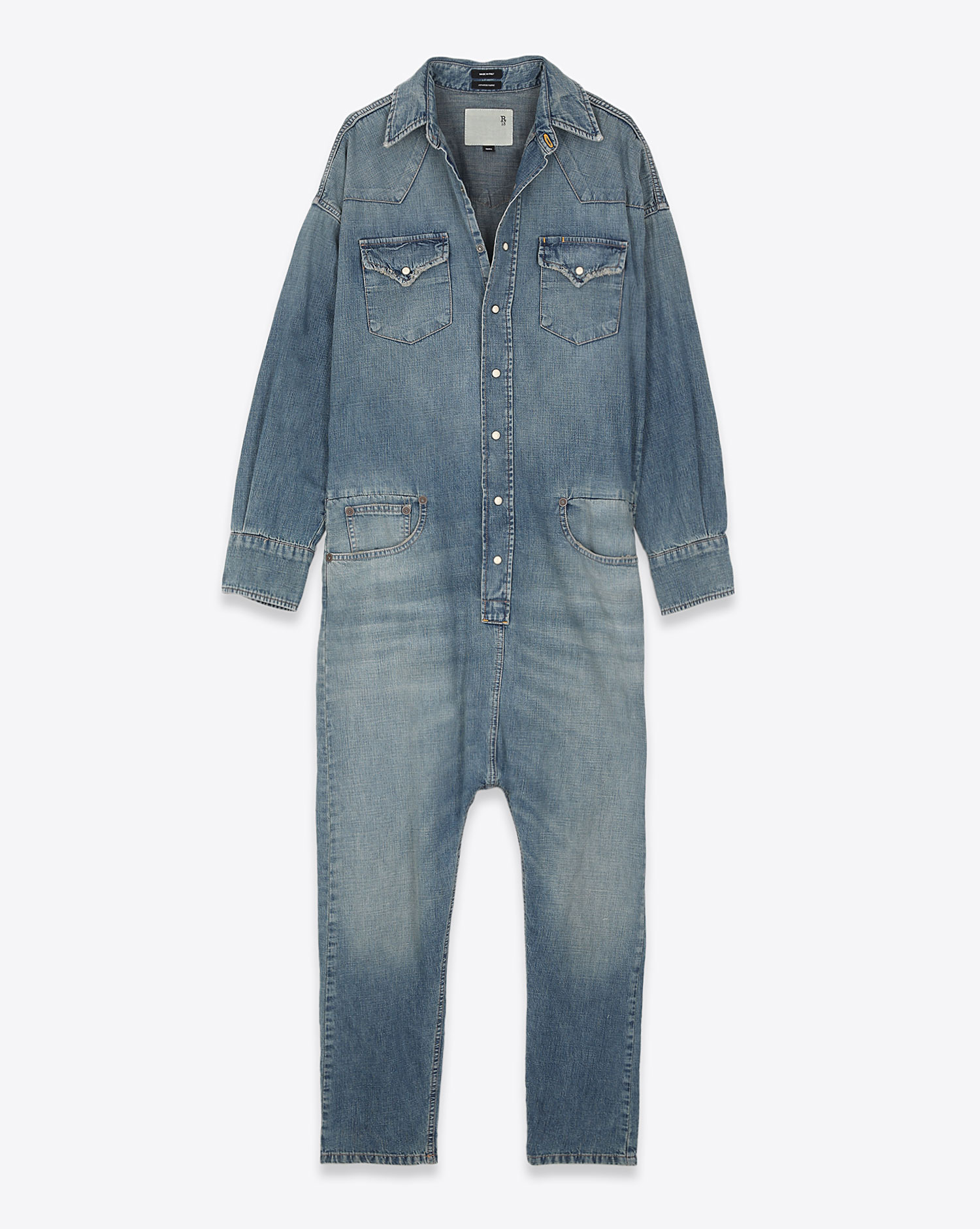 R13 Cowboy Drop Jumpsuit - Dekalb Blue