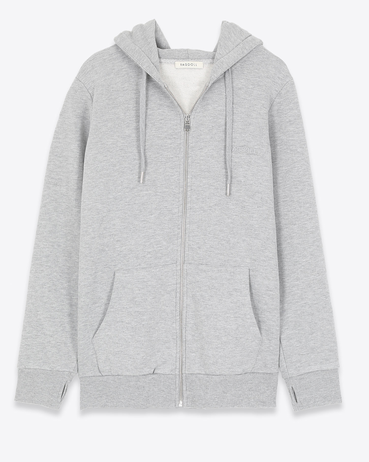 Ragdoll LA Oversized Hoodie W/Zip - Heather Grey