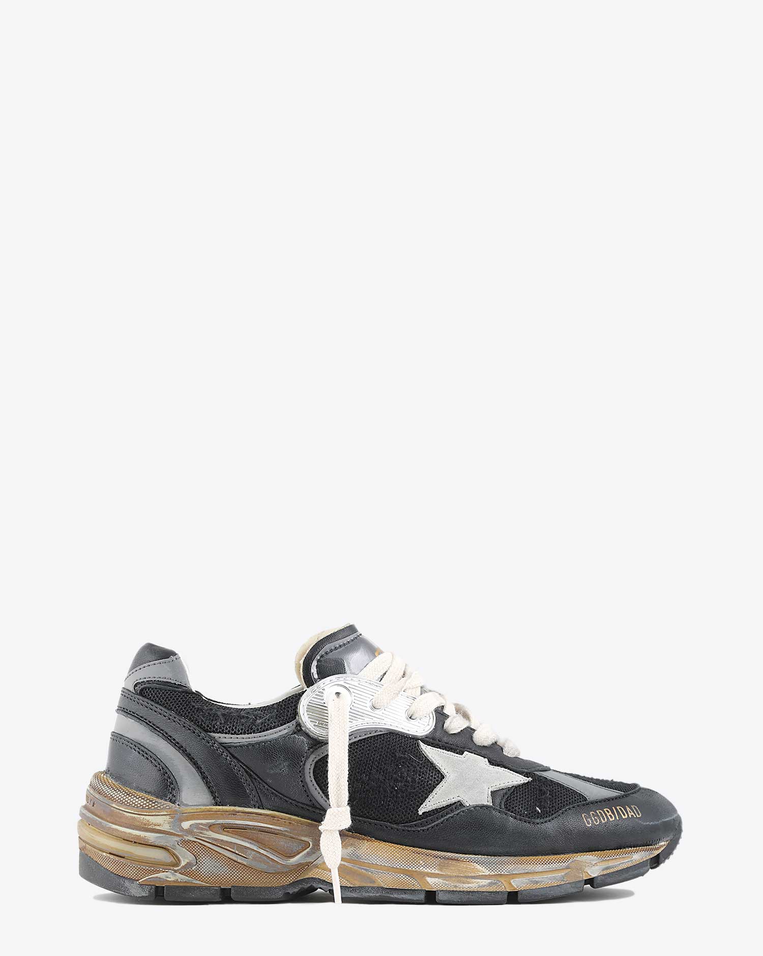 Golden Goose Femme Sneakers Running Dad – Noir Argent 90282
