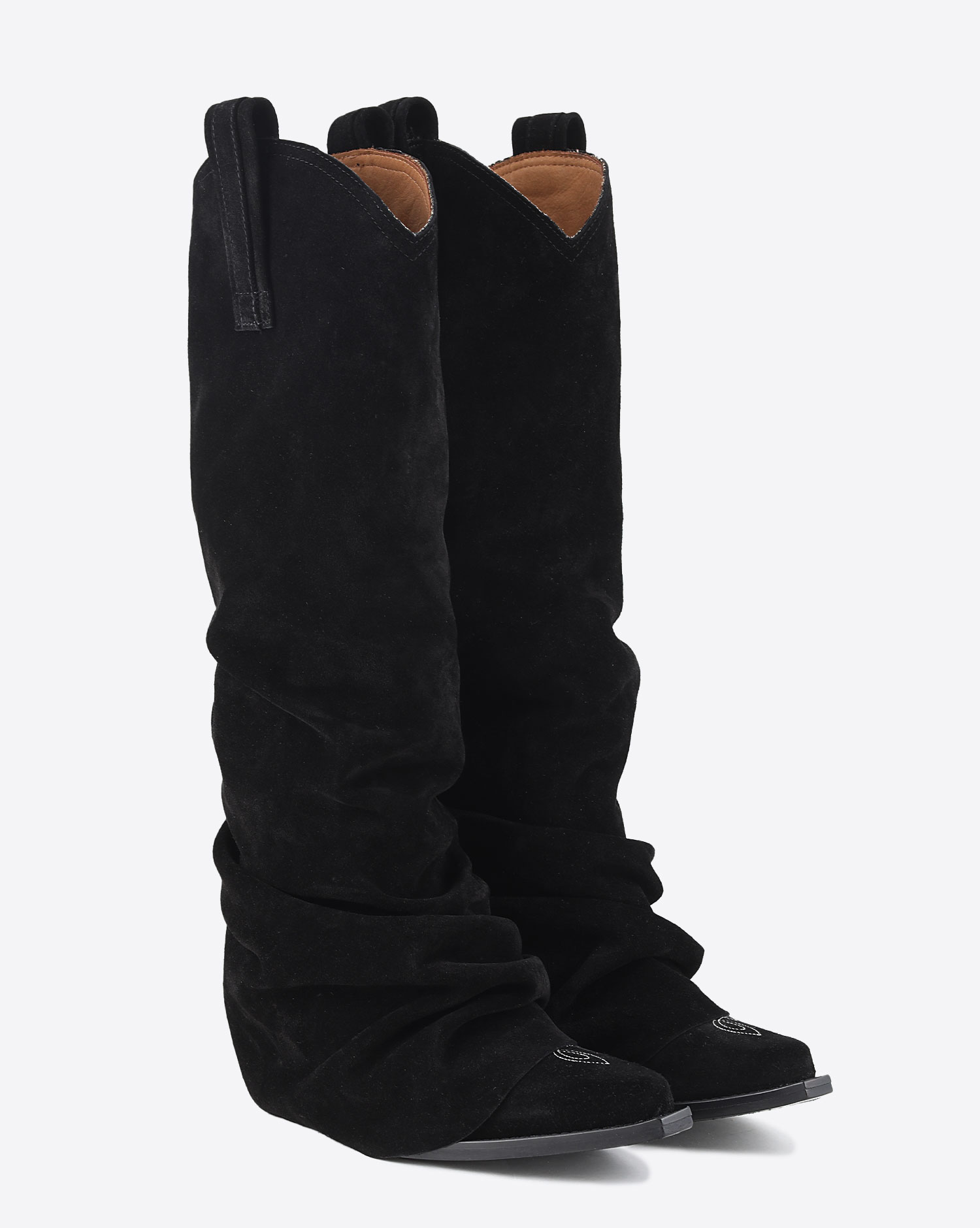R13 Boots Cowboy Suede – Noire