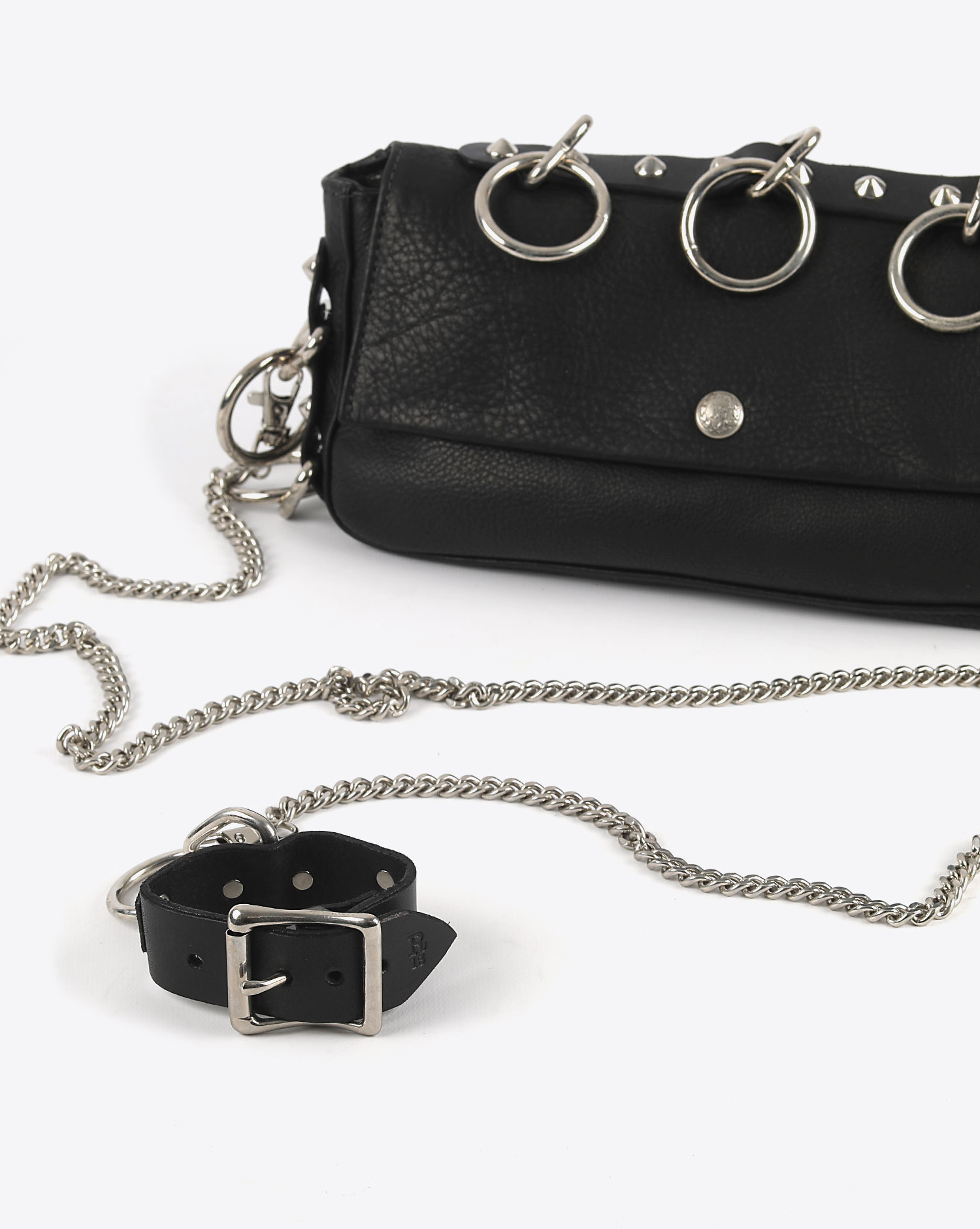 R13 Denim Pochette Anneau Chaine – Noire