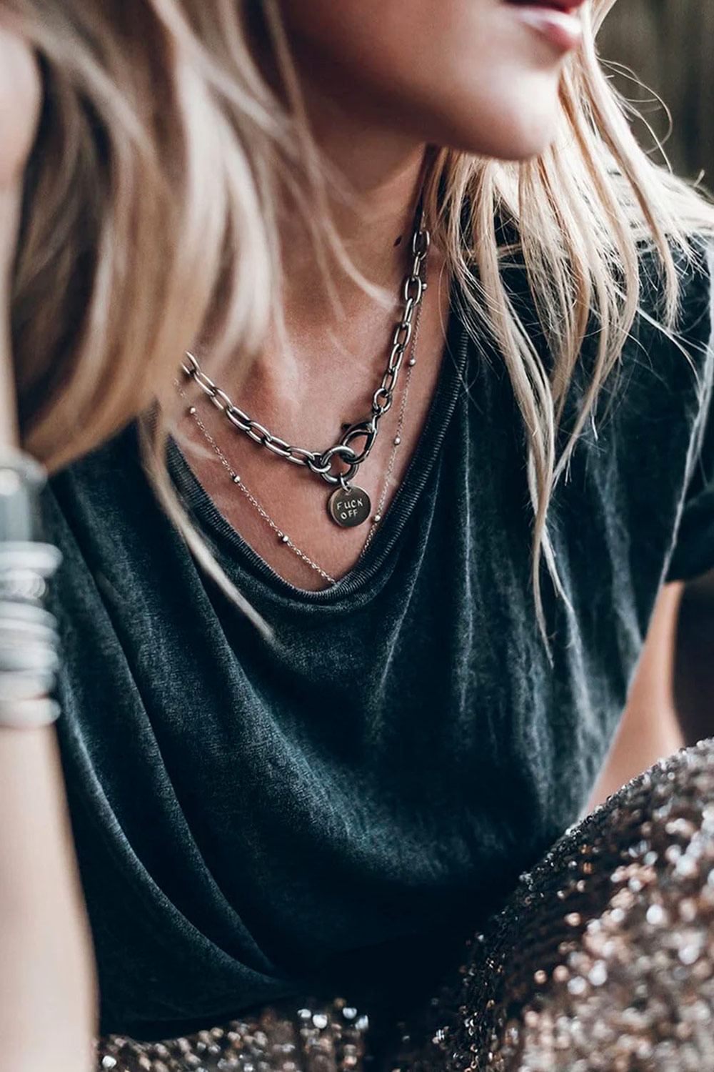 Mikuta Collier Fuck Of – Argent
