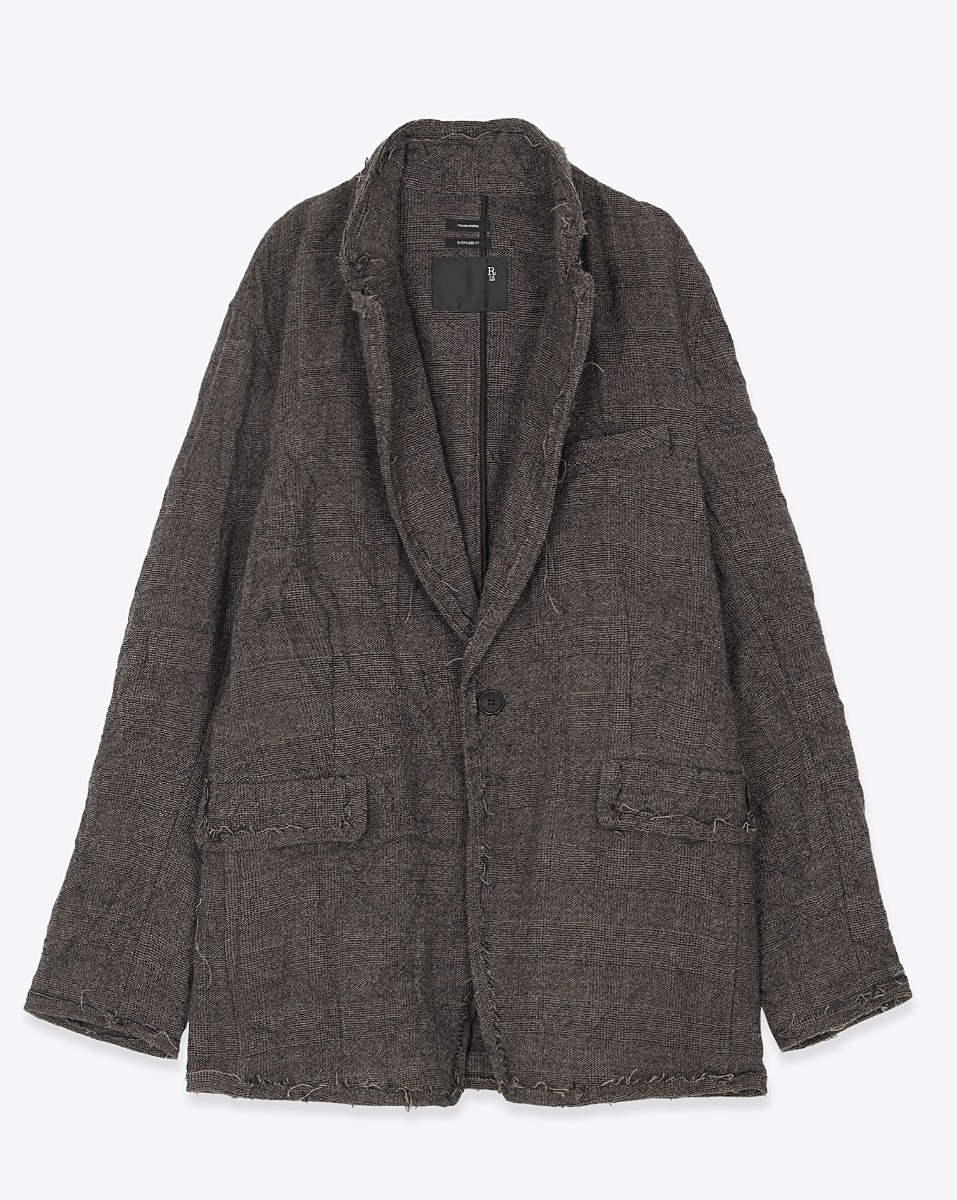R13 Blazer Ragged – Dark Gris Plaid