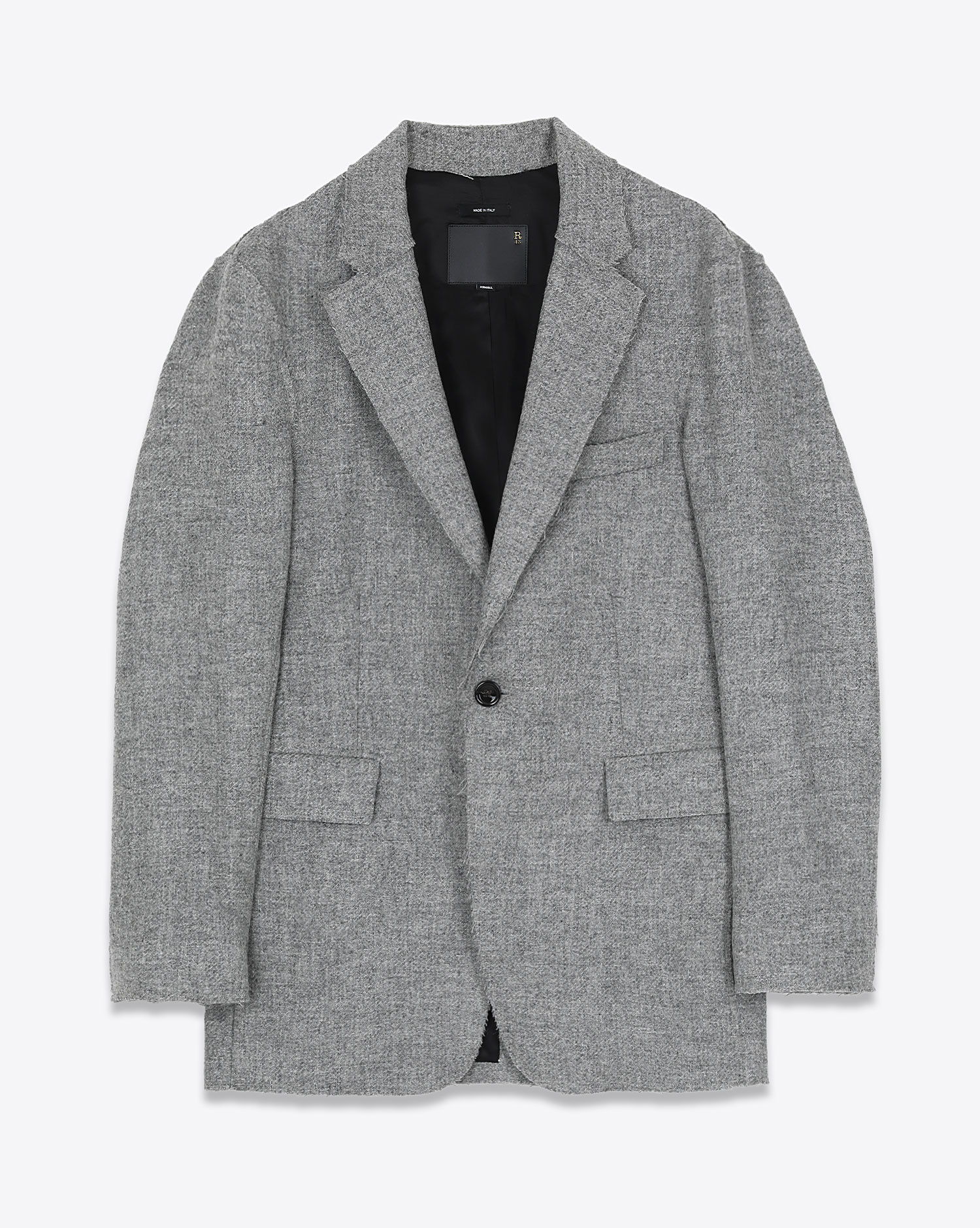 R13 Blazer Raw Cut – Gris Chiné