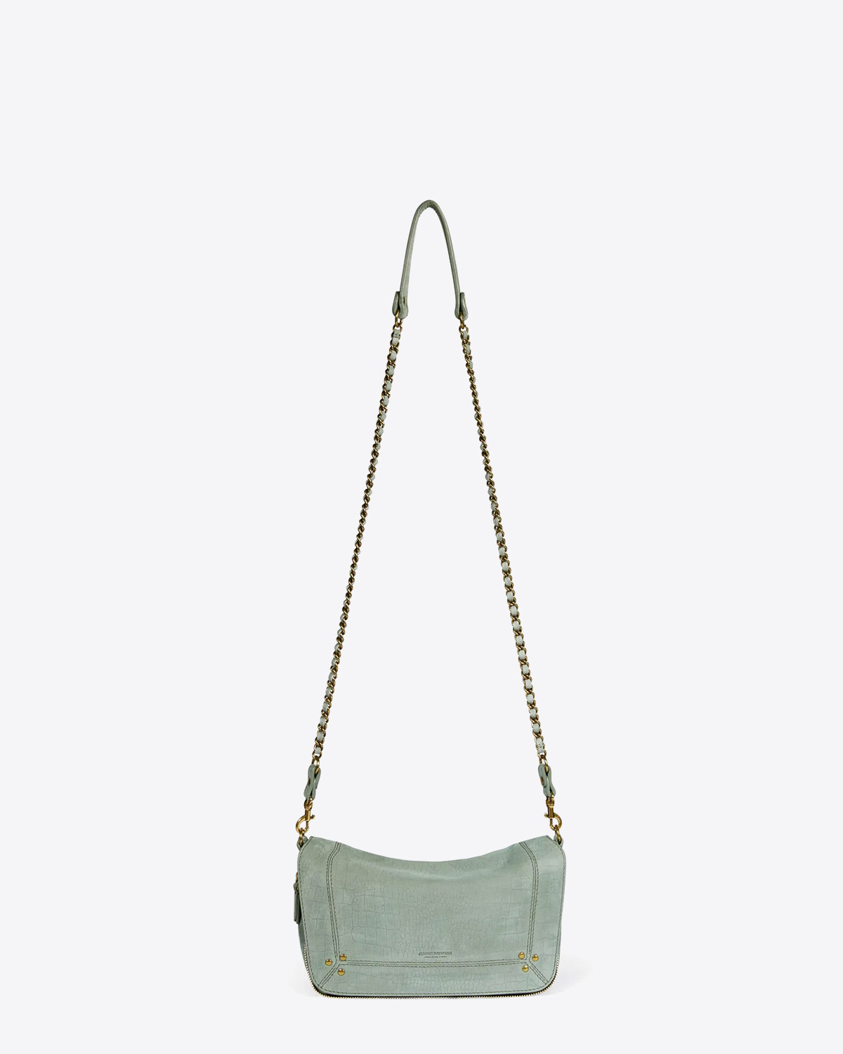 Jérôme Dreyfuss Sac Bobi S – Cuir Suédé Croco Amande