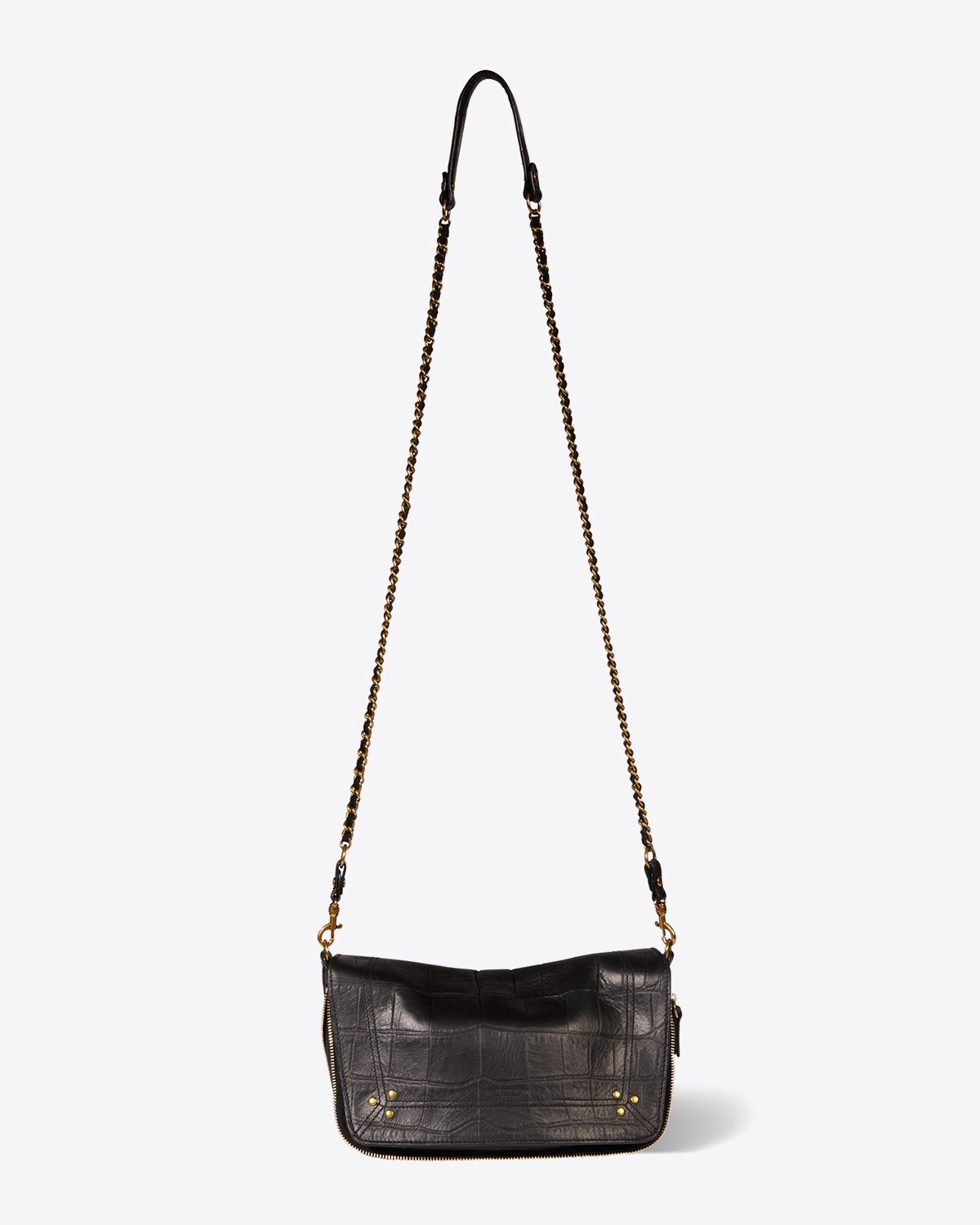 Jérôme Dreyfuss Sac Bobi S – Cuir Vachette Croco Noir