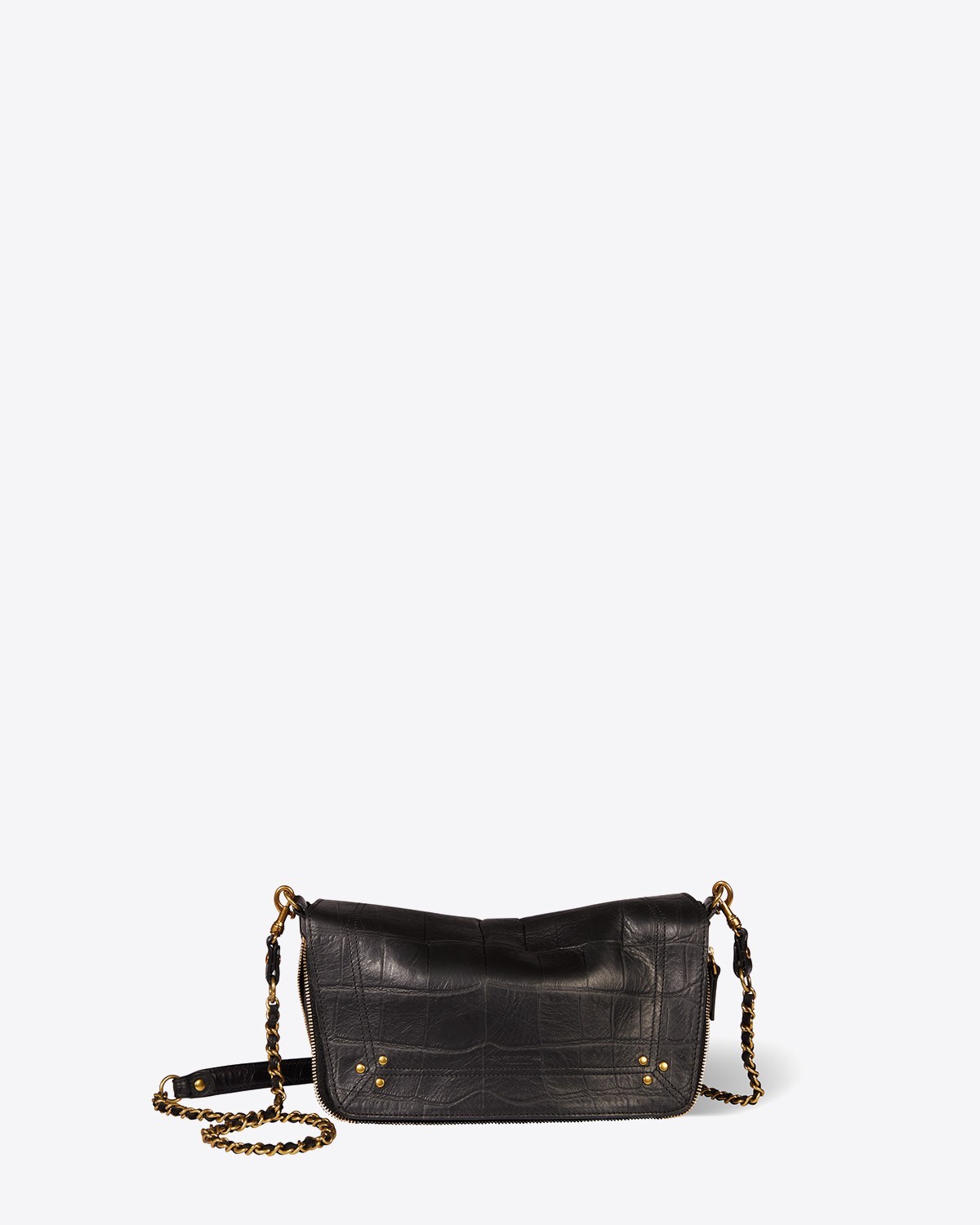 Jérôme Dreyfuss Sac Bobi S – Cuir Vachette Croco Noir