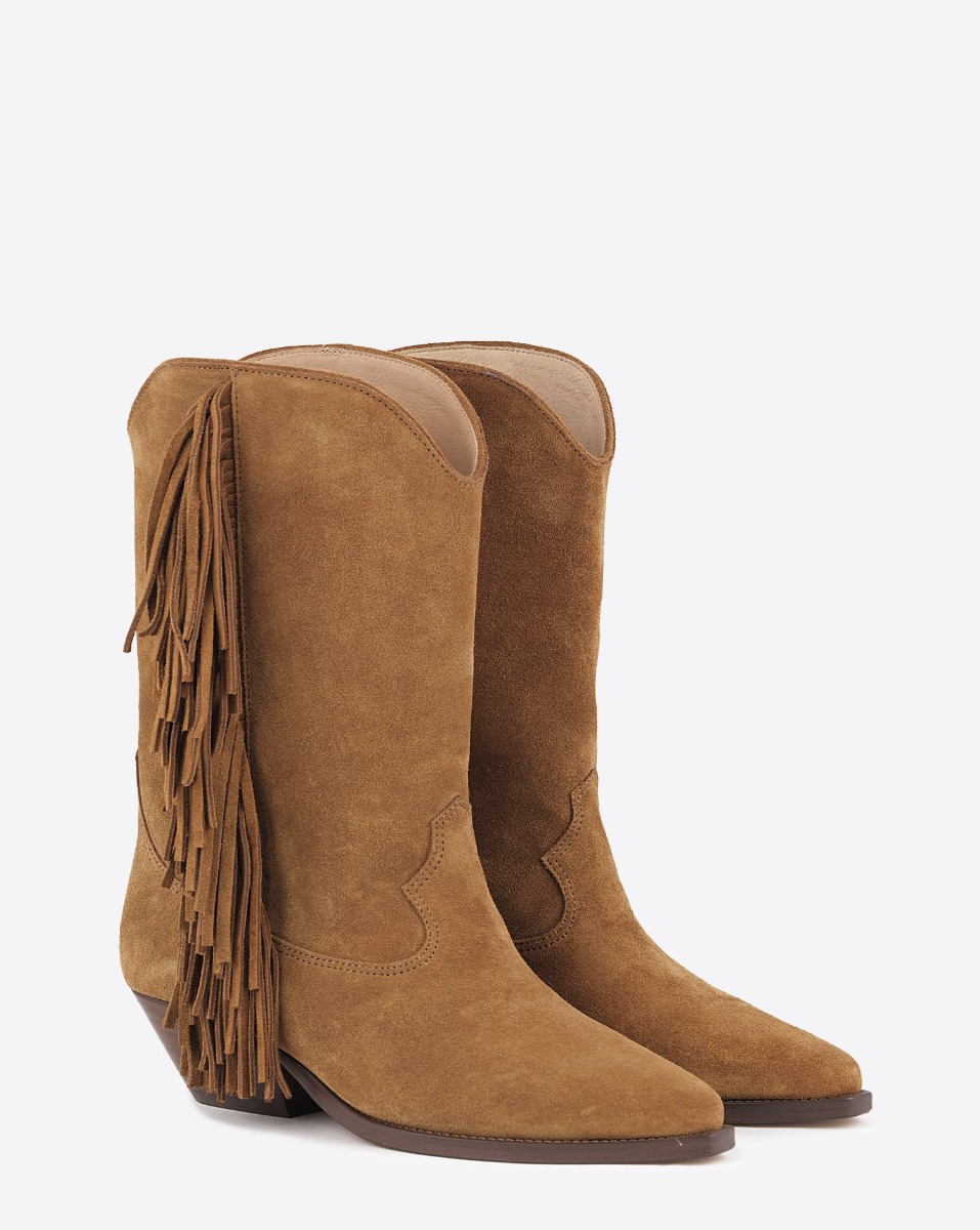 Isabel Marant Boots Duerto – Franges Cognac