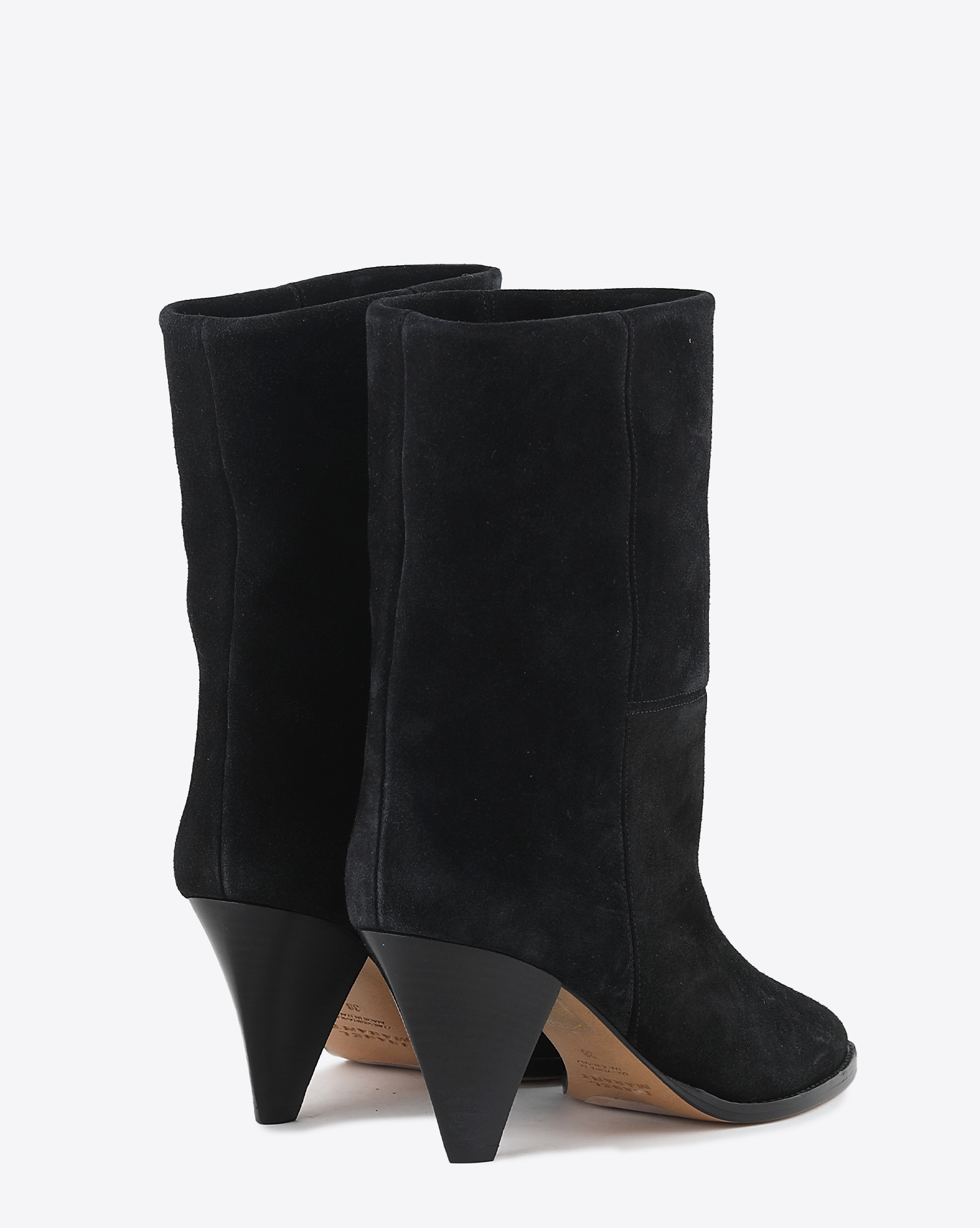 Bottines à talons hauts en daim noir Rouxa Isabel Marant. Dos.