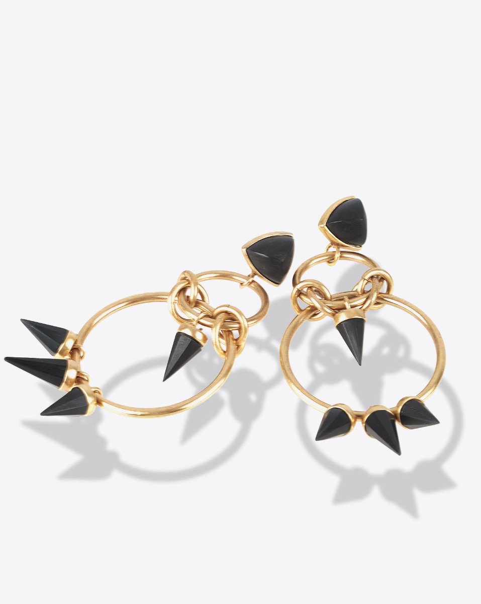 Isabel Marant Boucles d'Oreilles Be With You Large  – Métal Doré Noir
