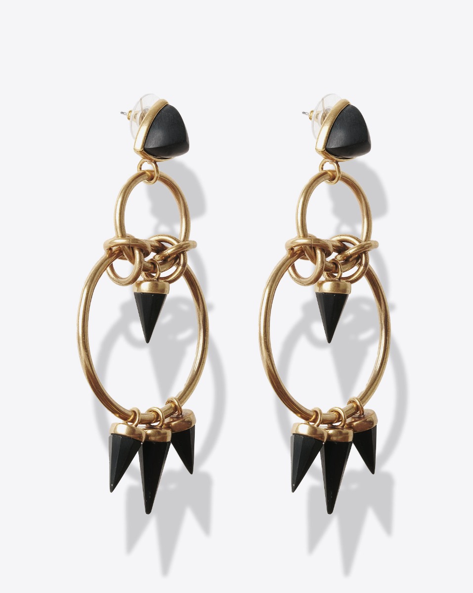 Isabel Marant Boucles d'Oreilles Be With You Large  – Métal Doré Noir