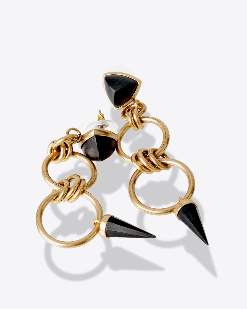 Isabel Marant Boucles d'Oreilles Be With You Medium – Métal Doré Noir