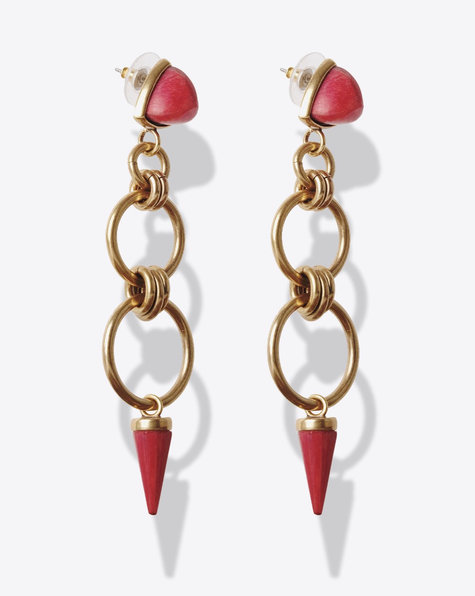 Isabel Marant Boucles d'Oreilles Be With You Medium – Métal Doré Rouge