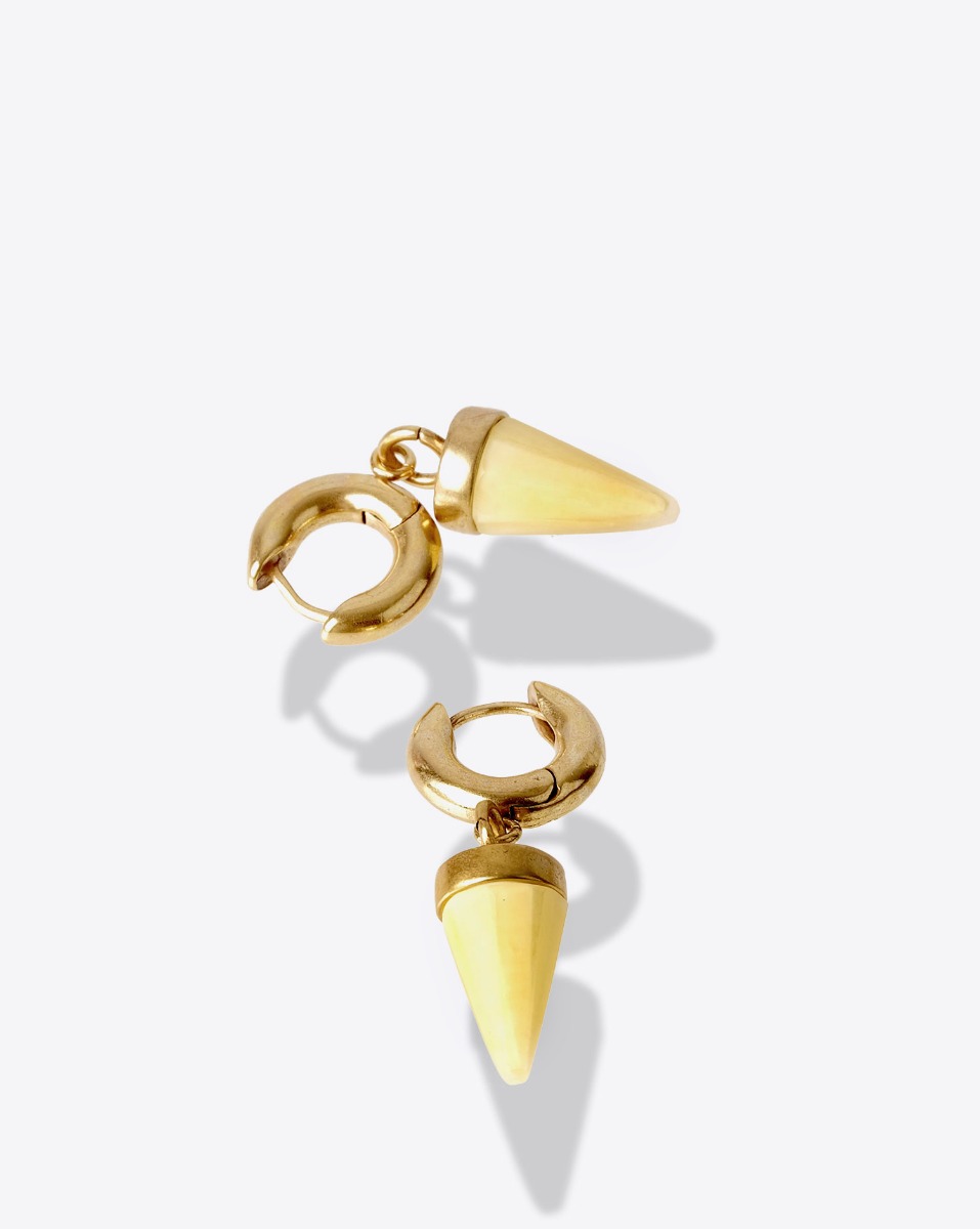 Isabel Marant Boucles d'Oreilles Be With You Small – Métal Doré Ecru