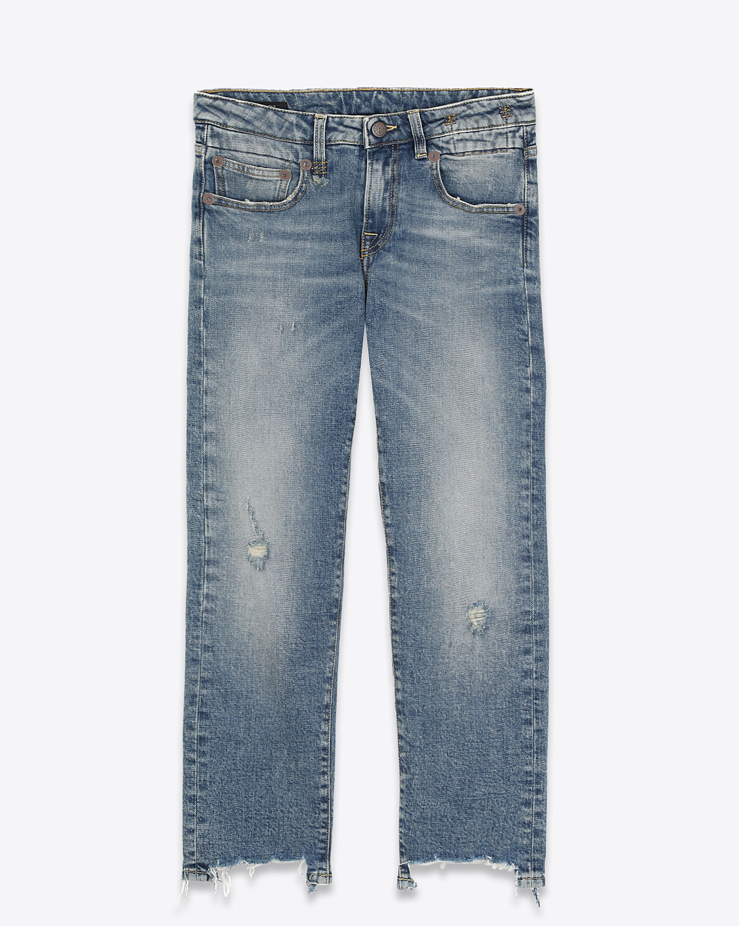 R13 Jean Boy Straight With Rips – Carlton