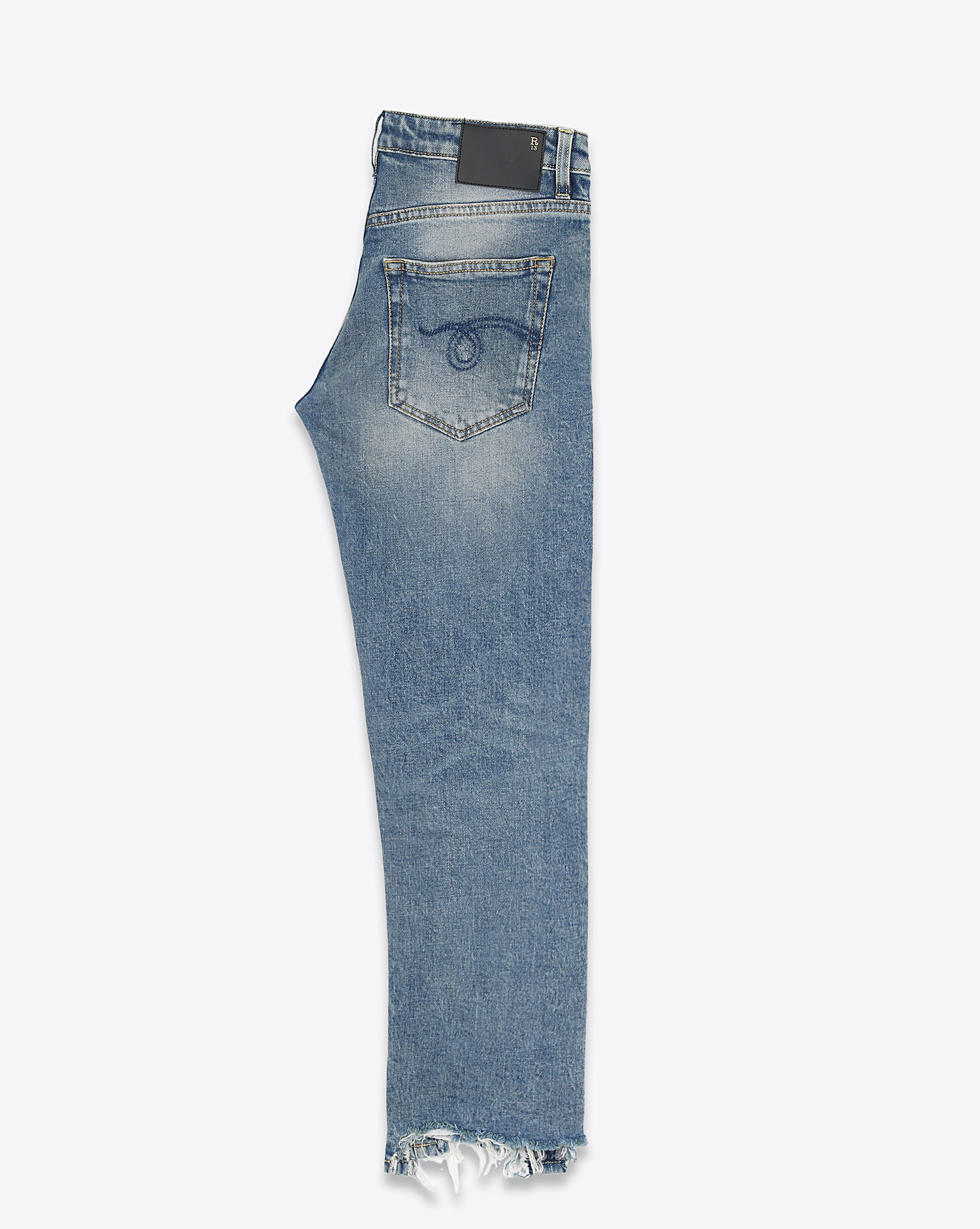 R13 Jean Boy Straight With Rips – Jasper Stretch