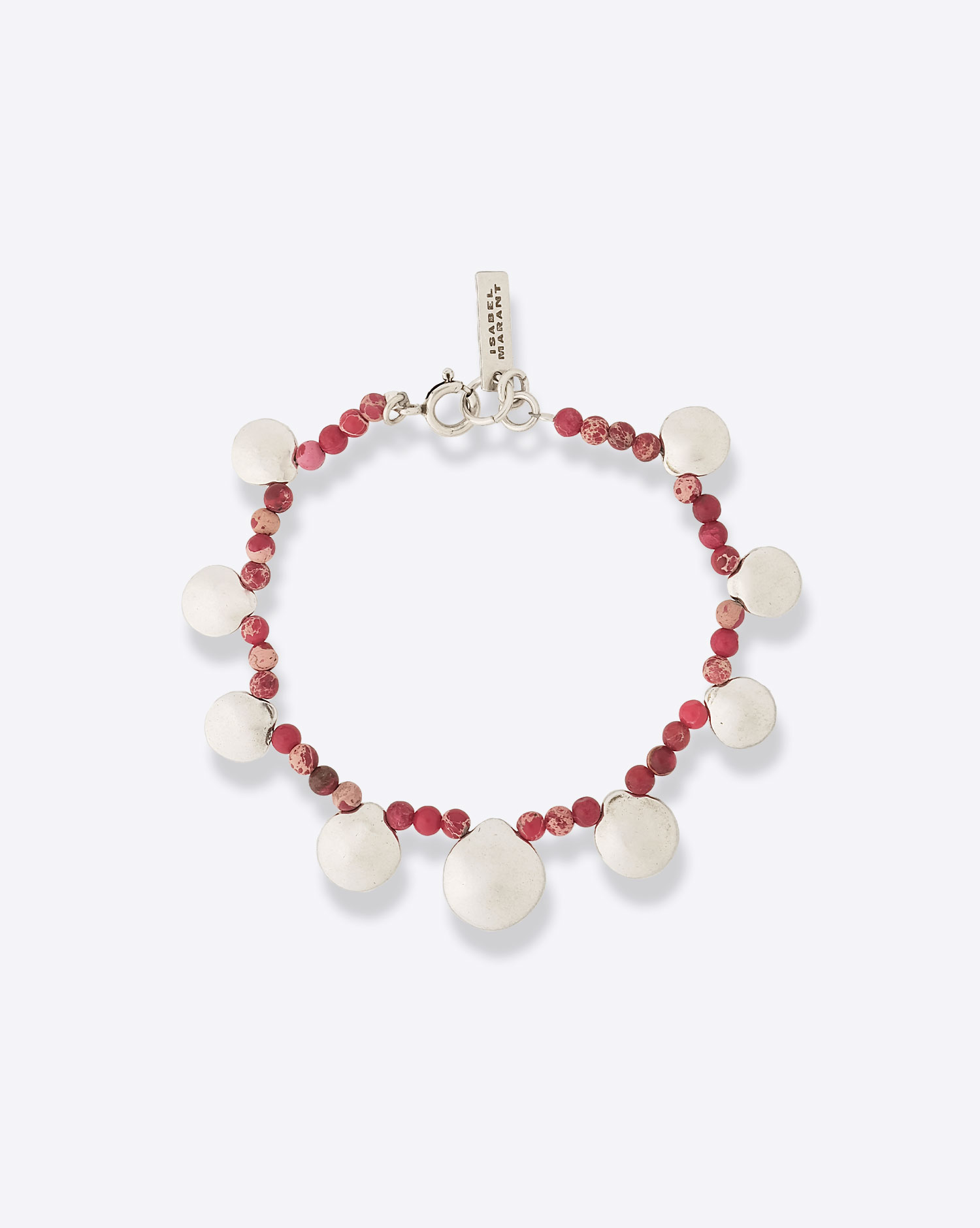 Isabel Marant Bracelet Adriel – Pierre Rouge et Métal Argenté