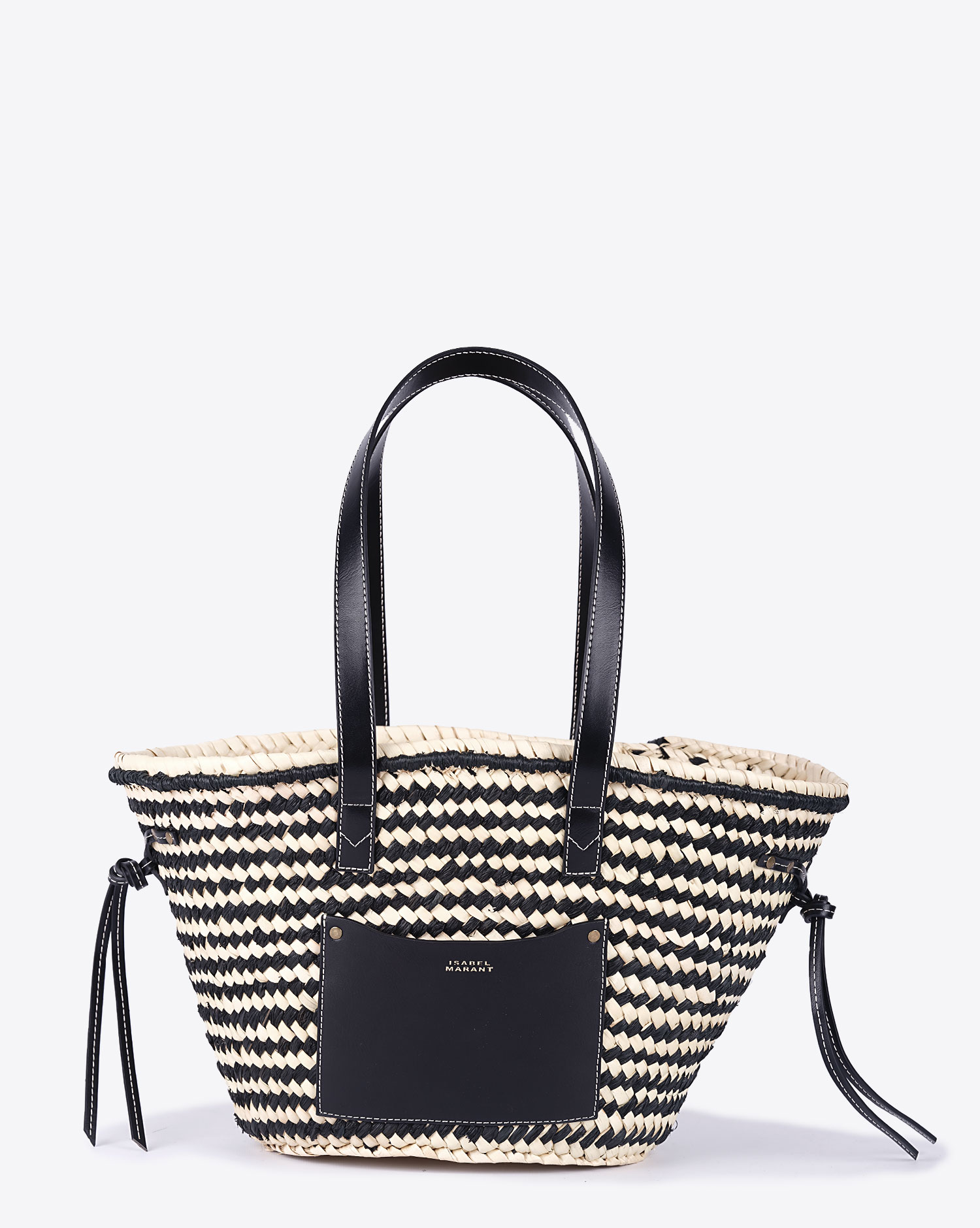 Isabel Marant Sac Cadix Médium Rayé – Naturel Noir