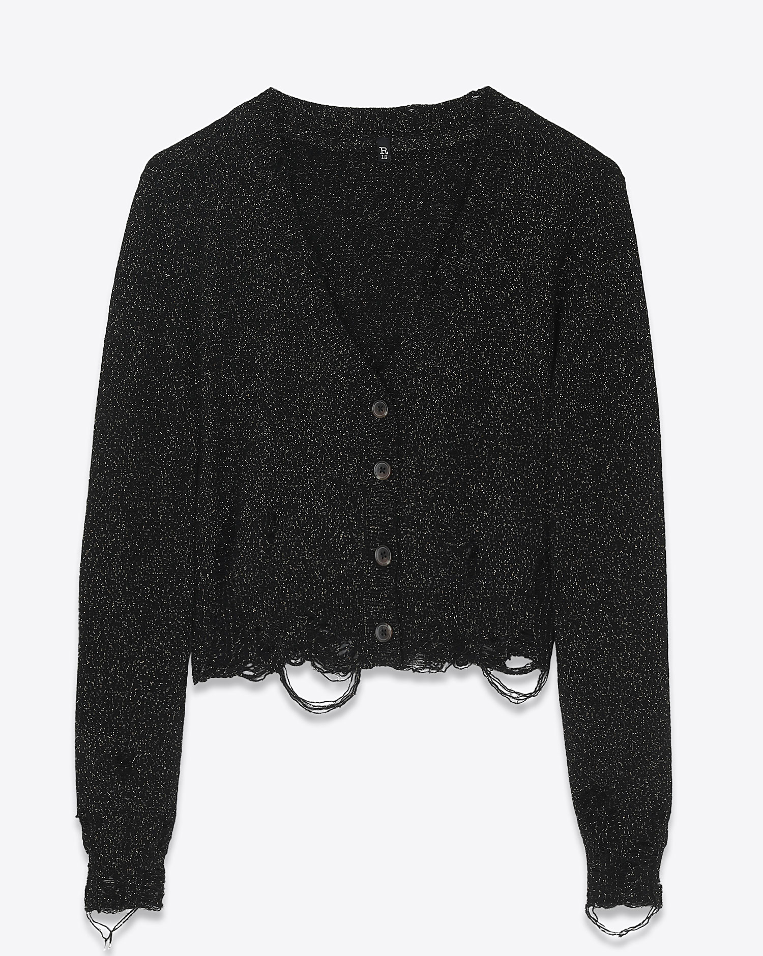 R13 Cardigan Baby – Paillettes Noires