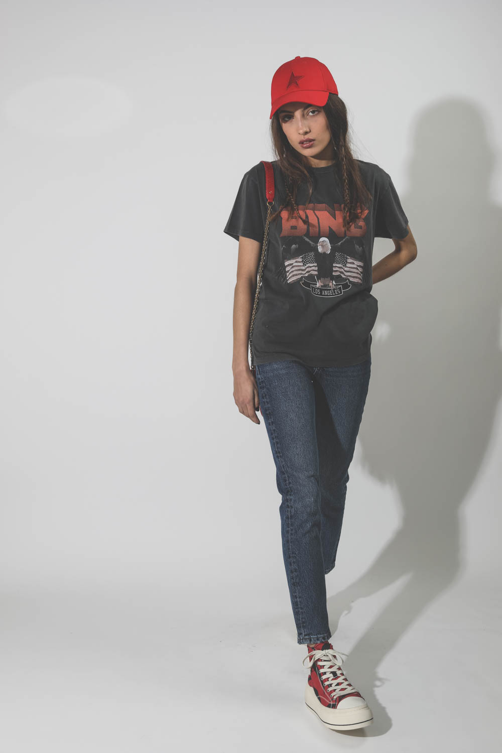 Casquette Baseball Golden Goose rouge. 