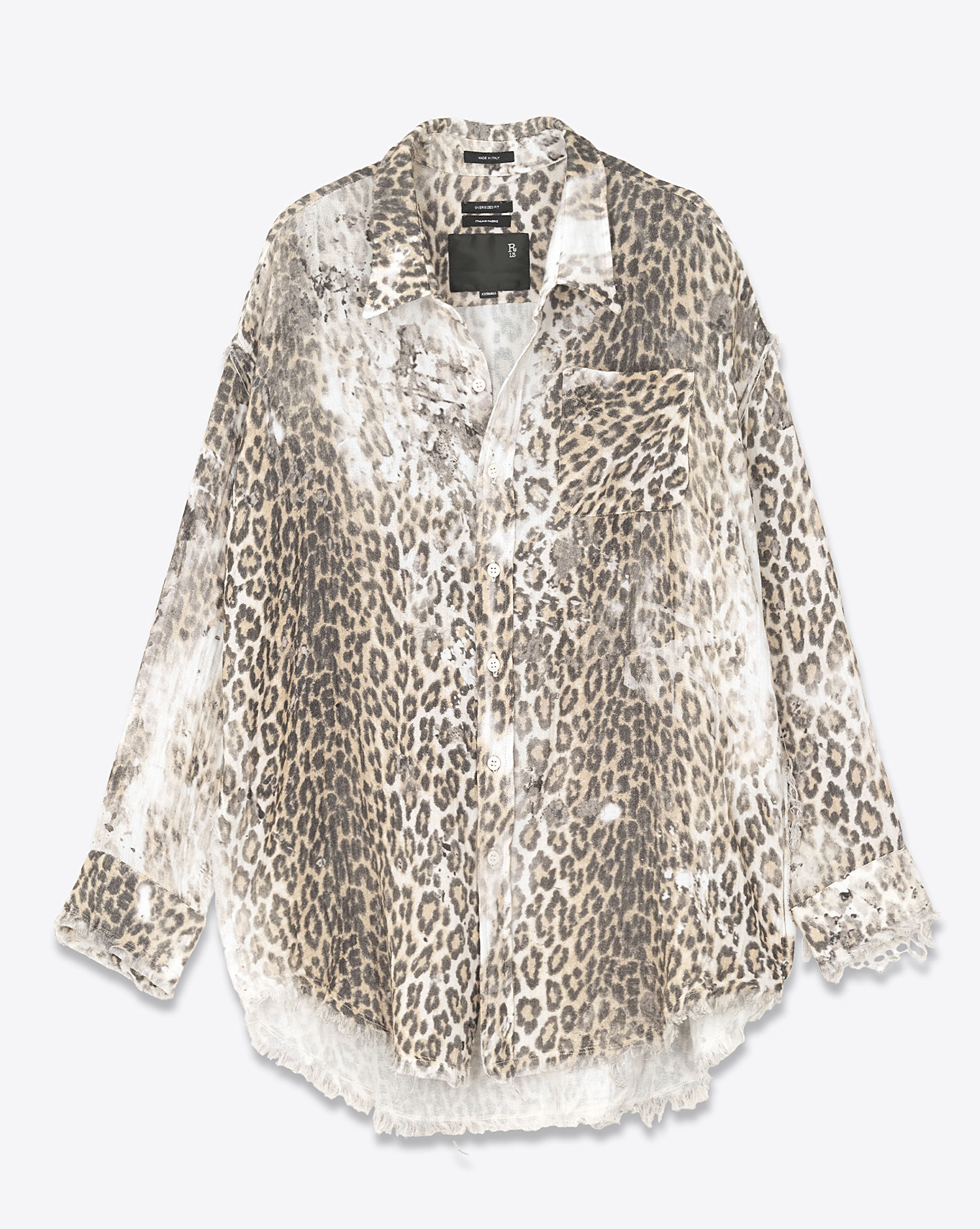 R13 Chemise Shredded – Bleached Léopard