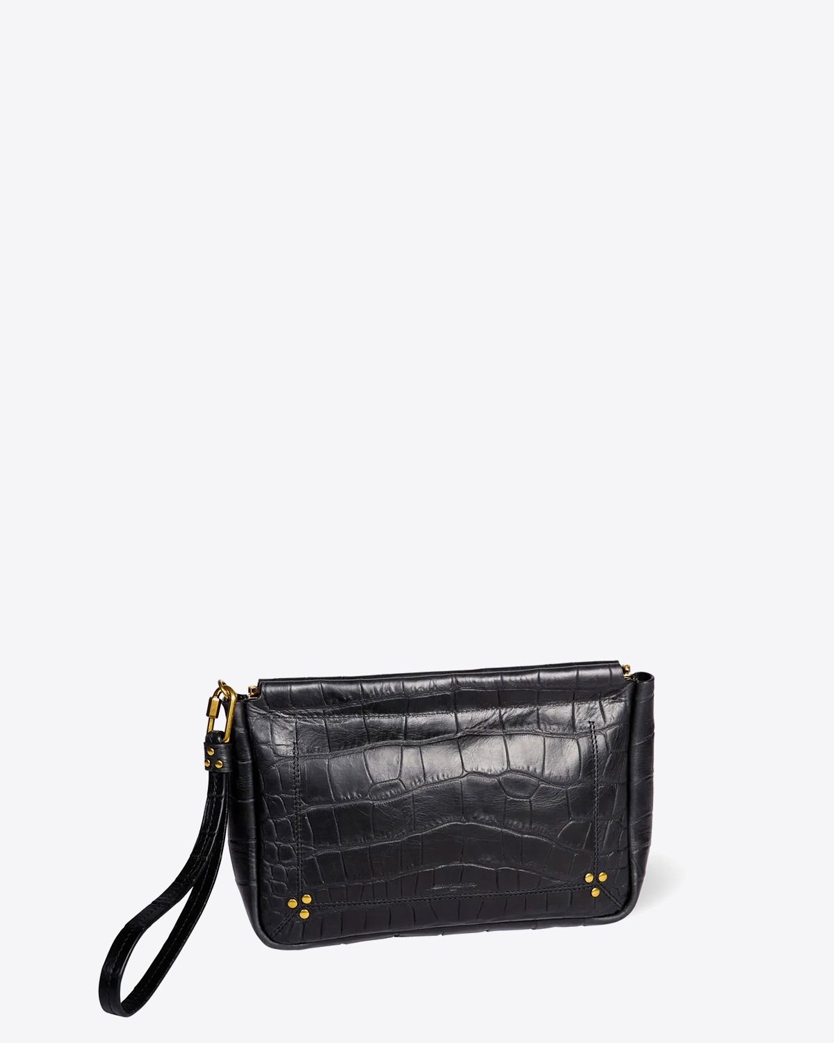 Jérôme Dreyfuss Pochette Clap L – Cuir Vachette Croco Noir