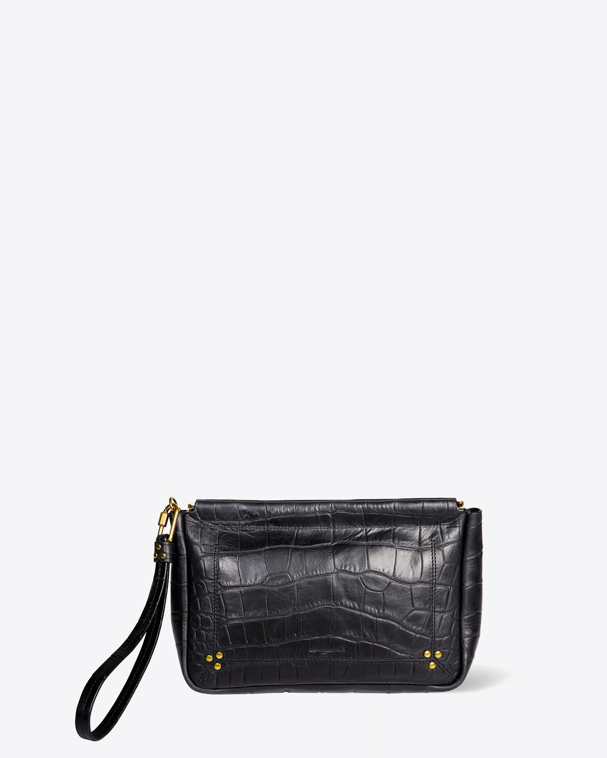 Jérôme Dreyfuss Pochette Clap L – Cuir Vachette Croco Noir