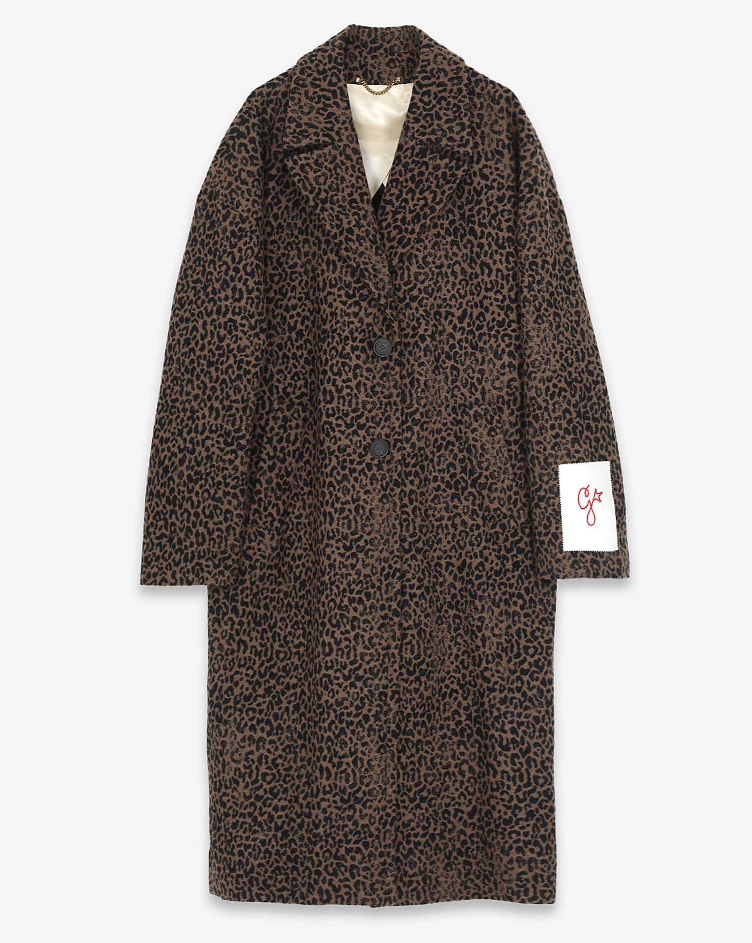 Golden Goose Femme Cocoon Coat Jacquard Wool - Bison Black