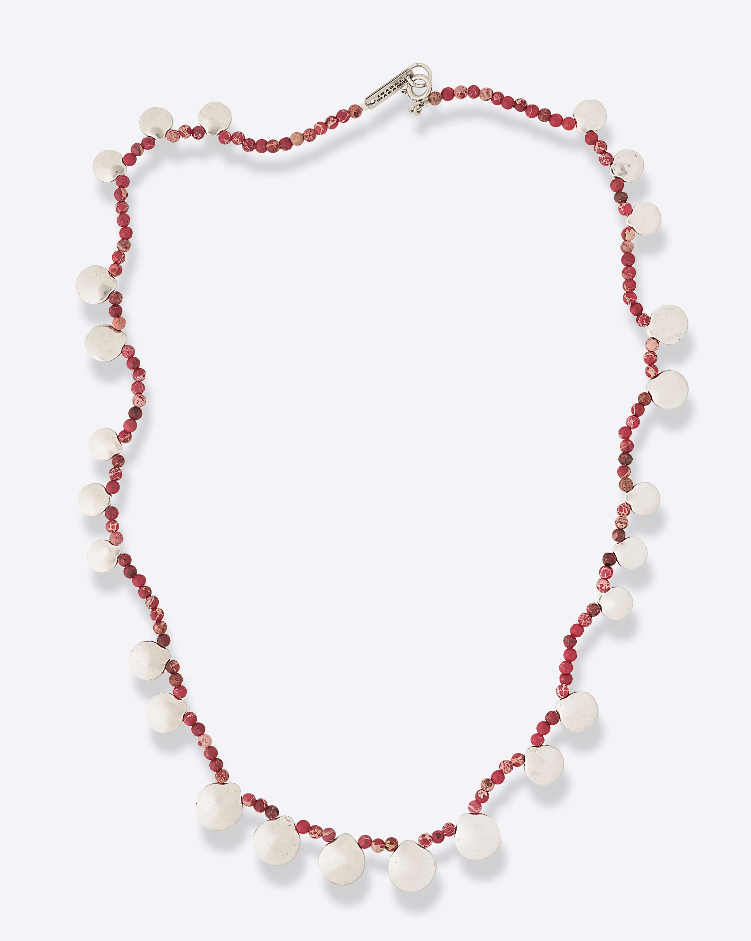 Isabel Marant Collier Adriel –  Pierre Rouge et Métal Argenté
